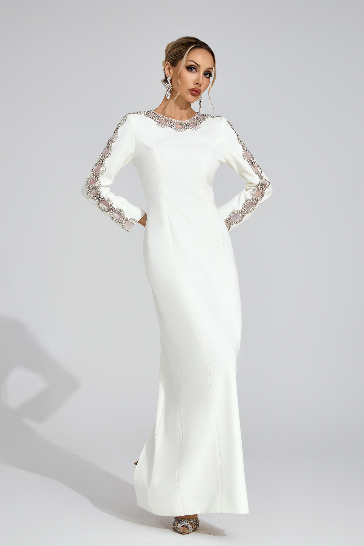 Vex White Diamond Maxi Dress
