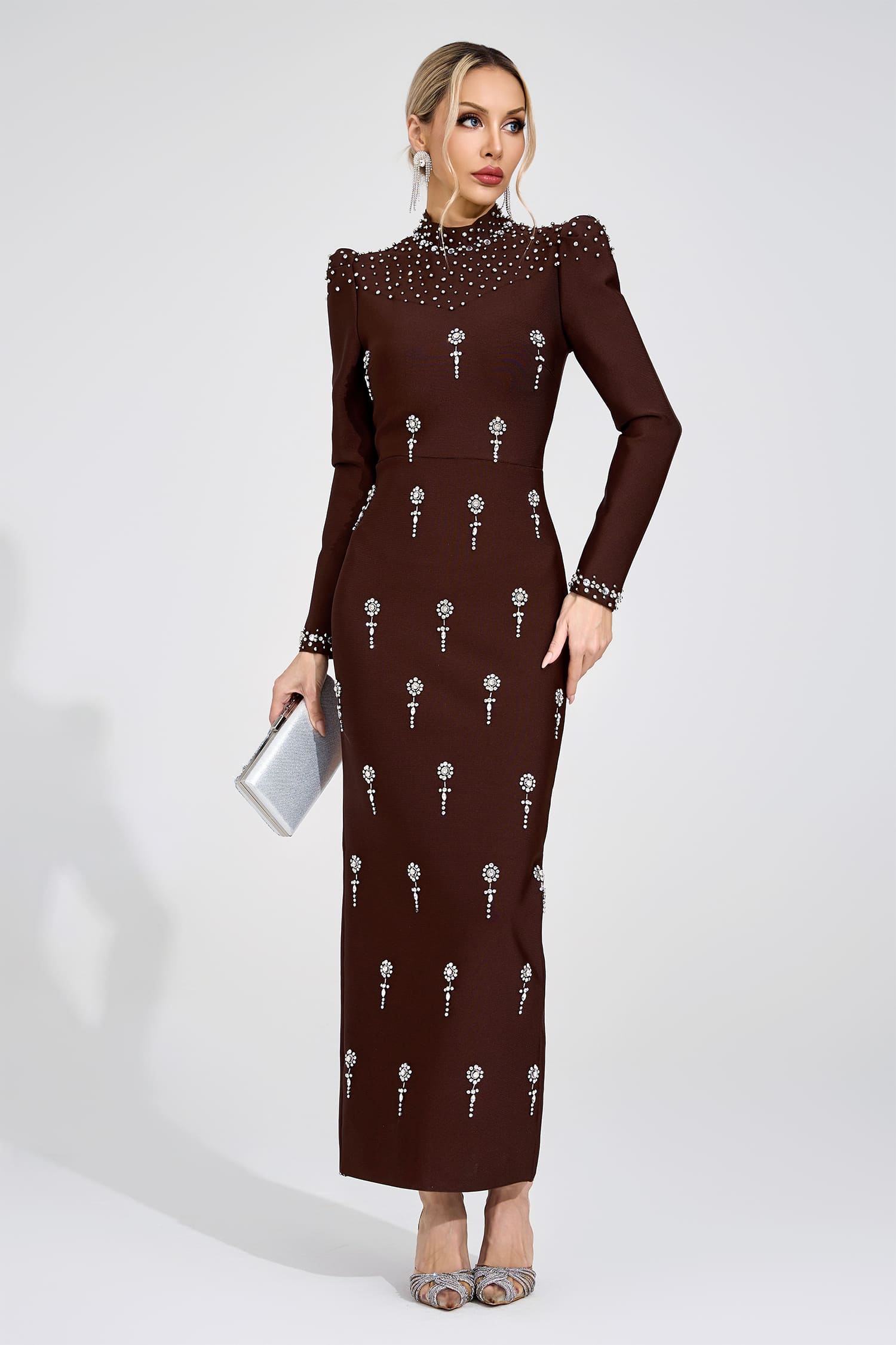 Anthea Brown Bandage Maxi Dress