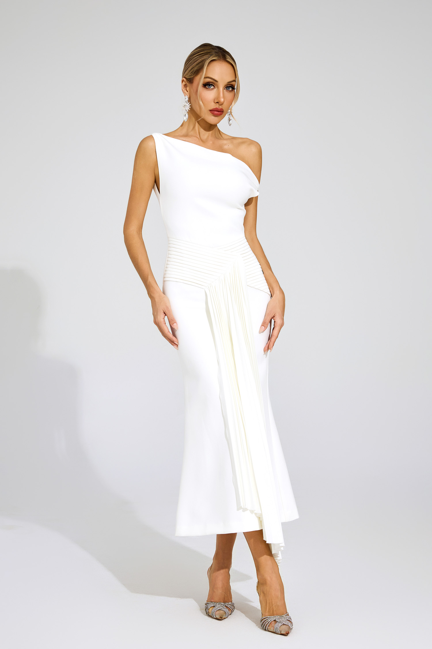 Walter White Ruched One Shoulder Dress