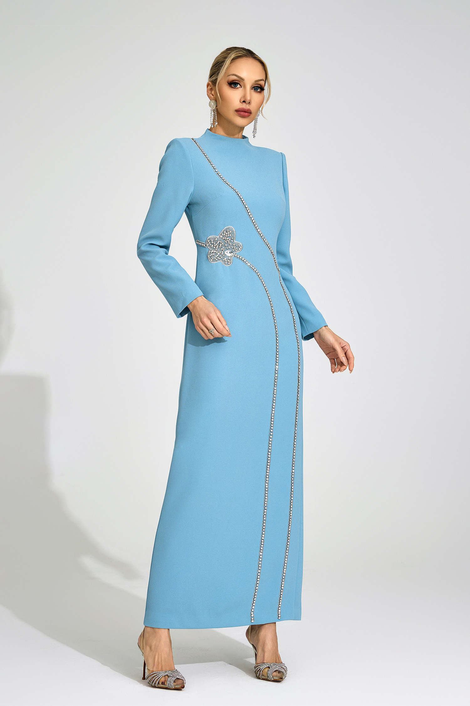 Eluned Blue Diamond Maxi Dress