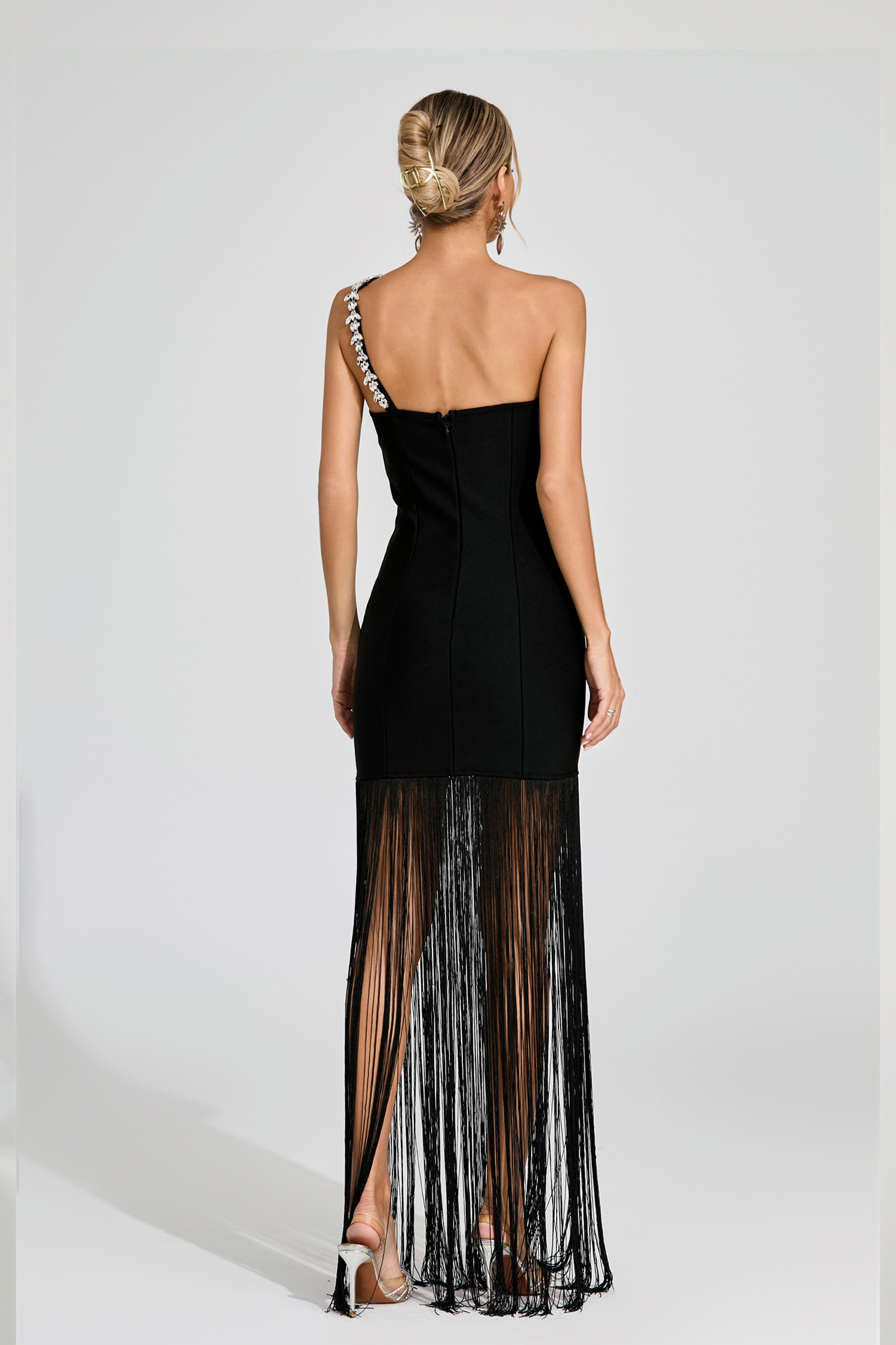 Austin Black One Shoulder Fringe Dress
