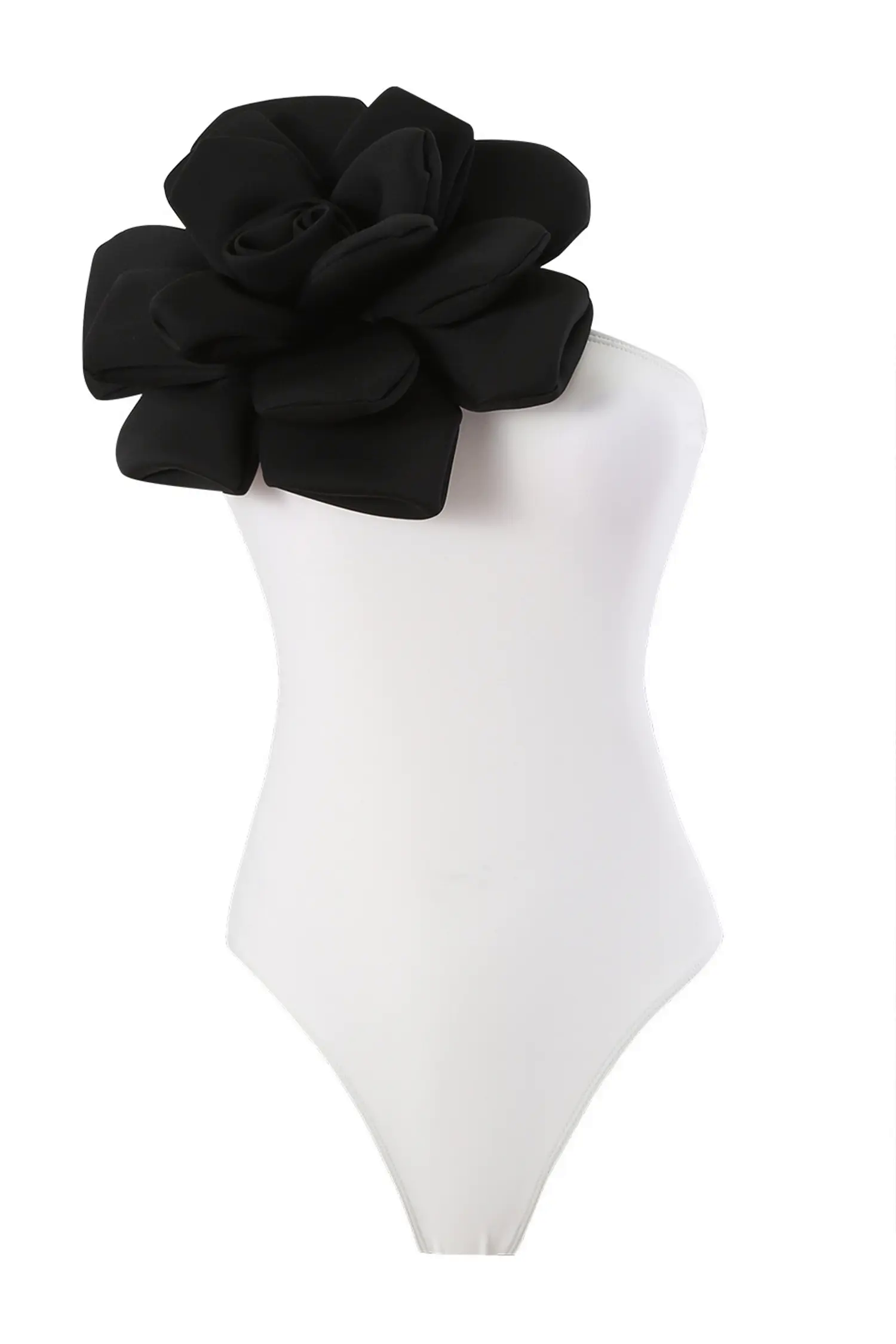 White Big Flower Swimwear