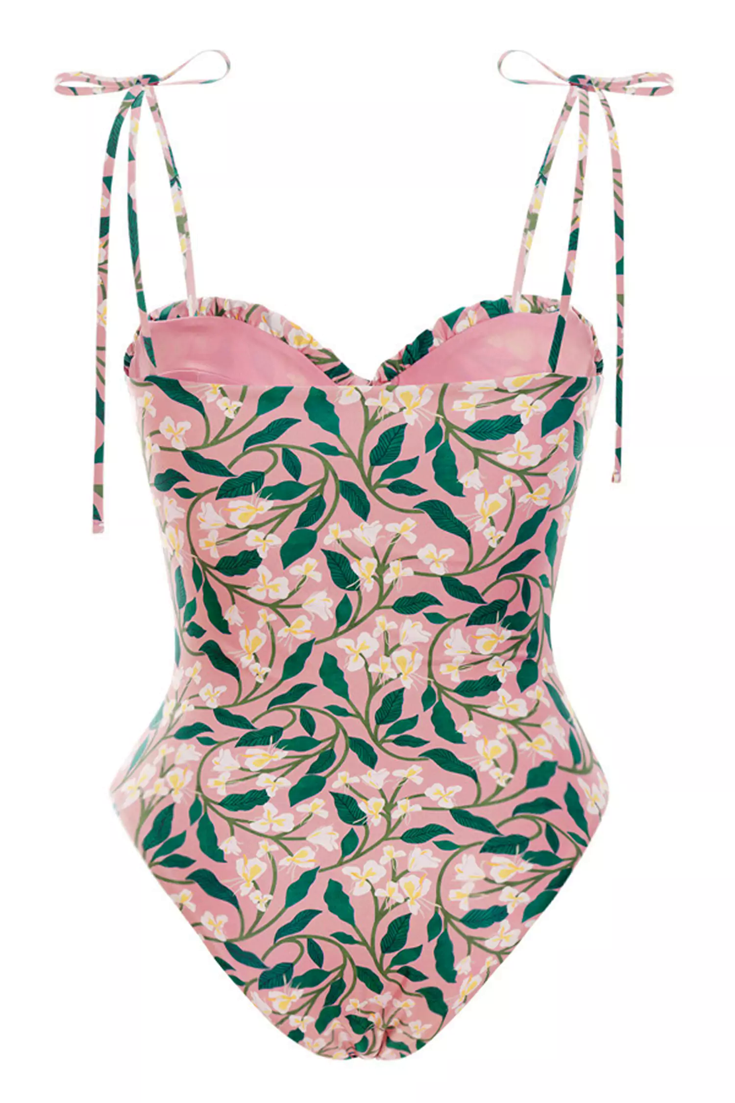 Pink Flower Printed Swimwear