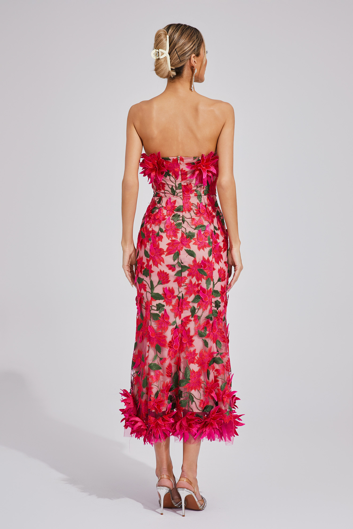 Ricardo Red Flower Off Shoulder Dress