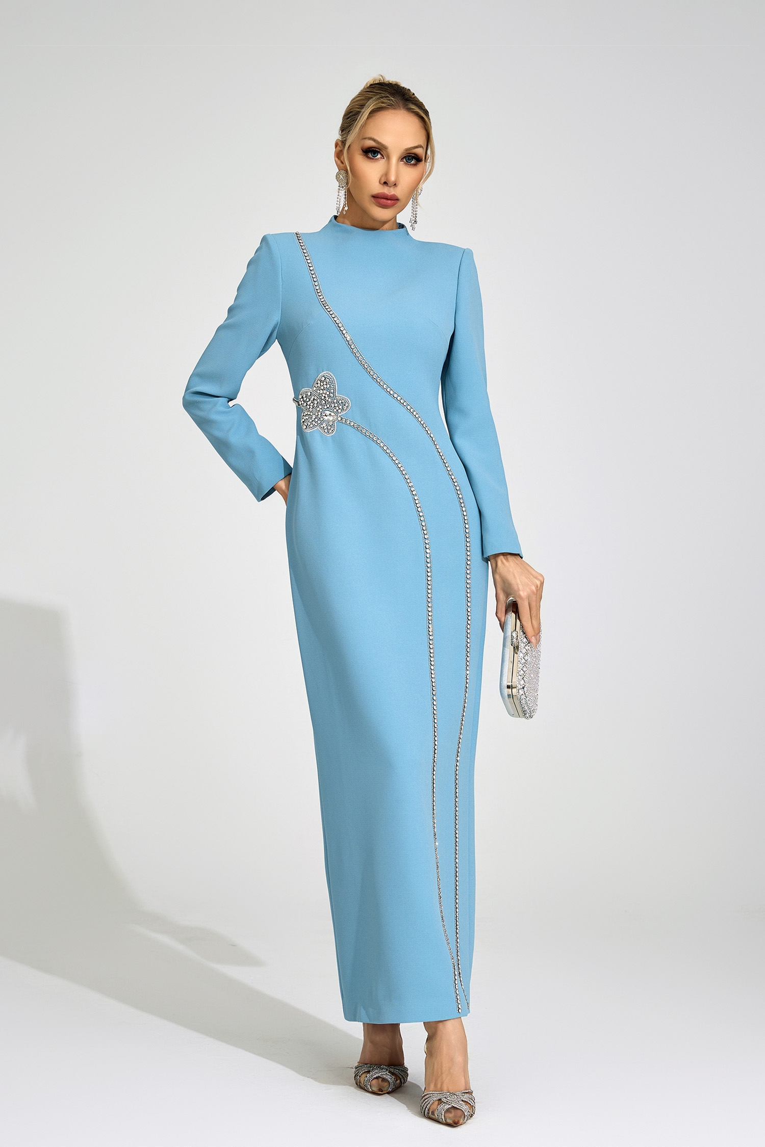Eluned Blue Diamond Maxi Dress