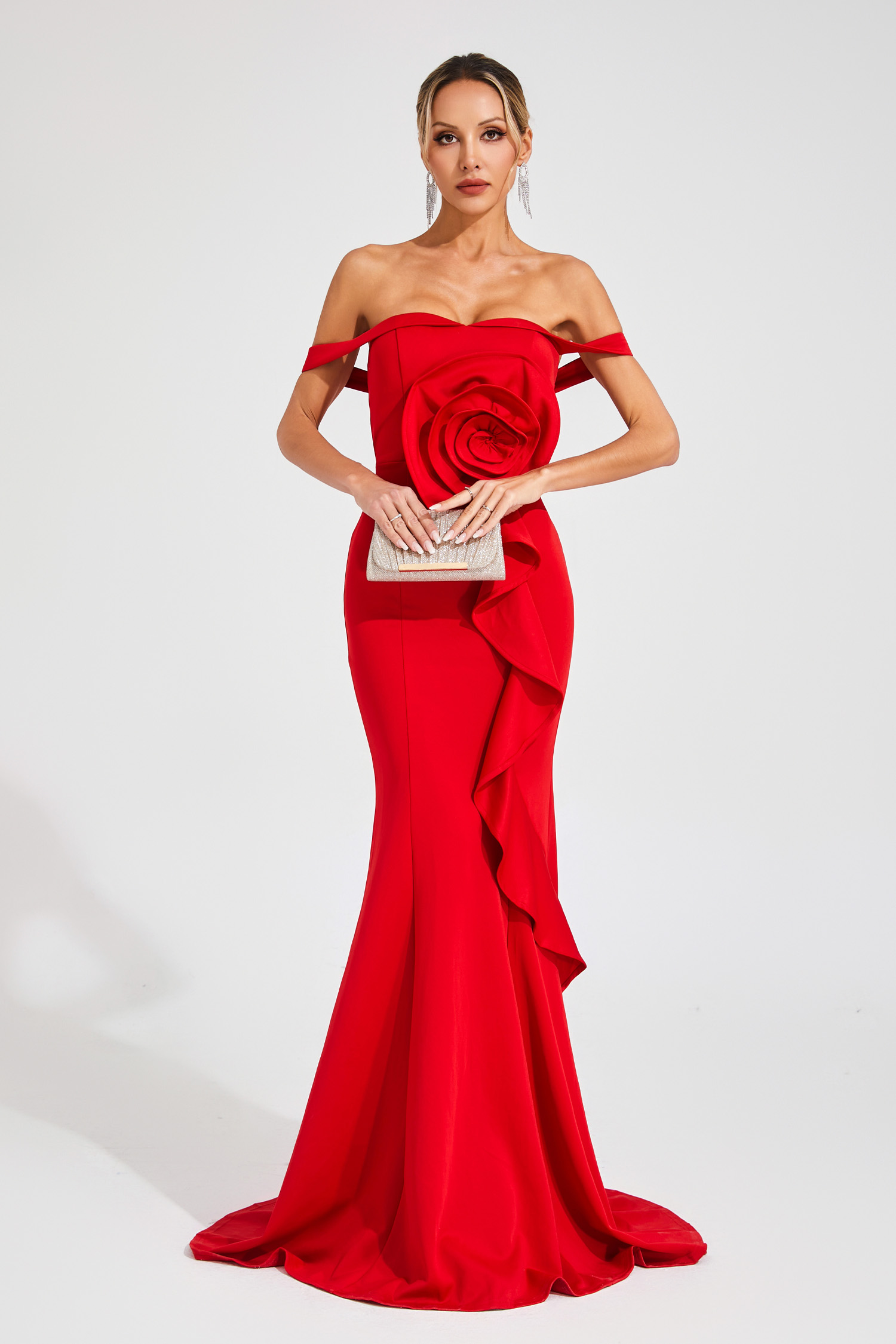 Leonard Red Rose Bandage Dress