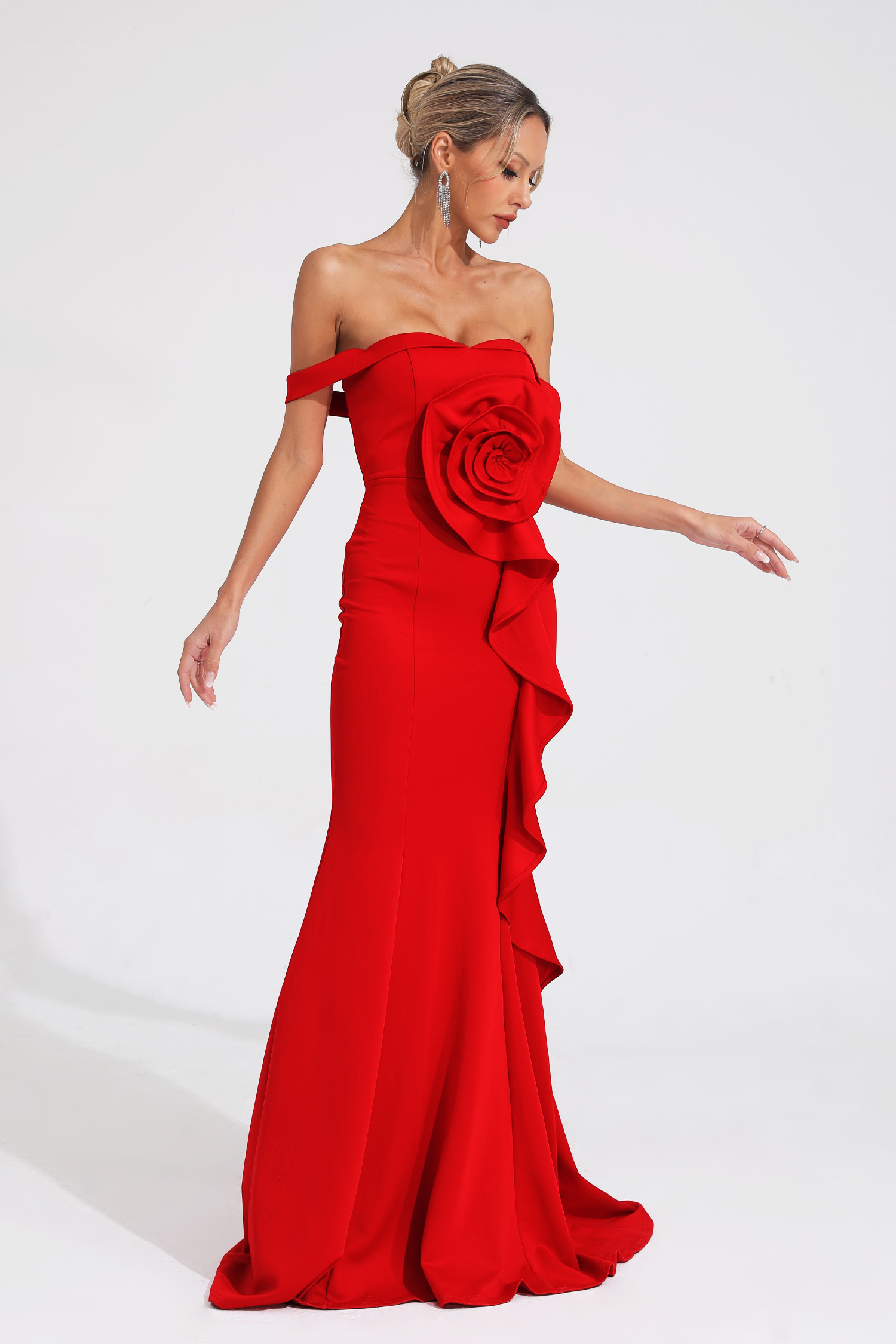 Leonard Red Rose Bandage Dress