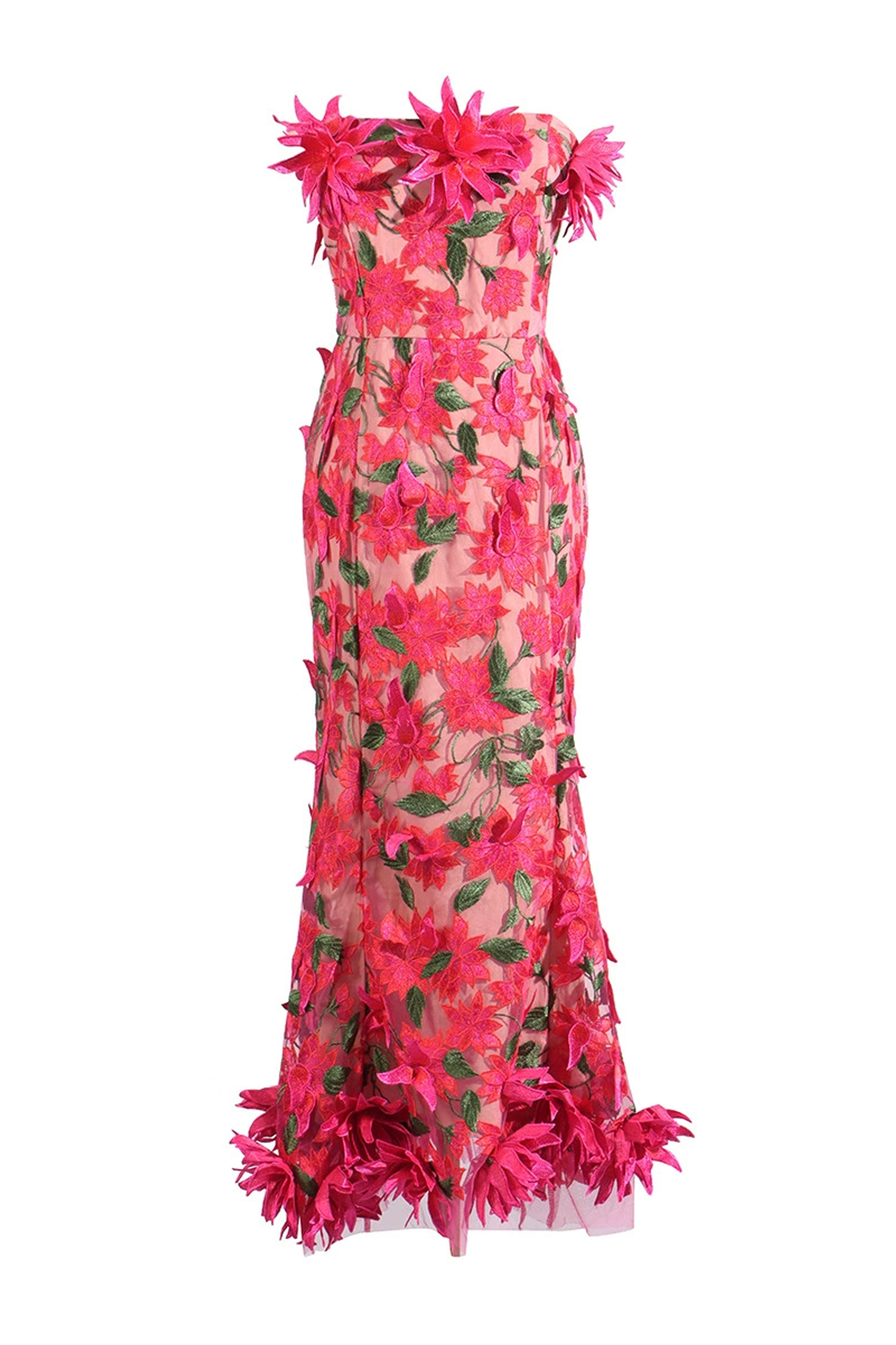 Ricardo Red Flower Off Shoulder Dress