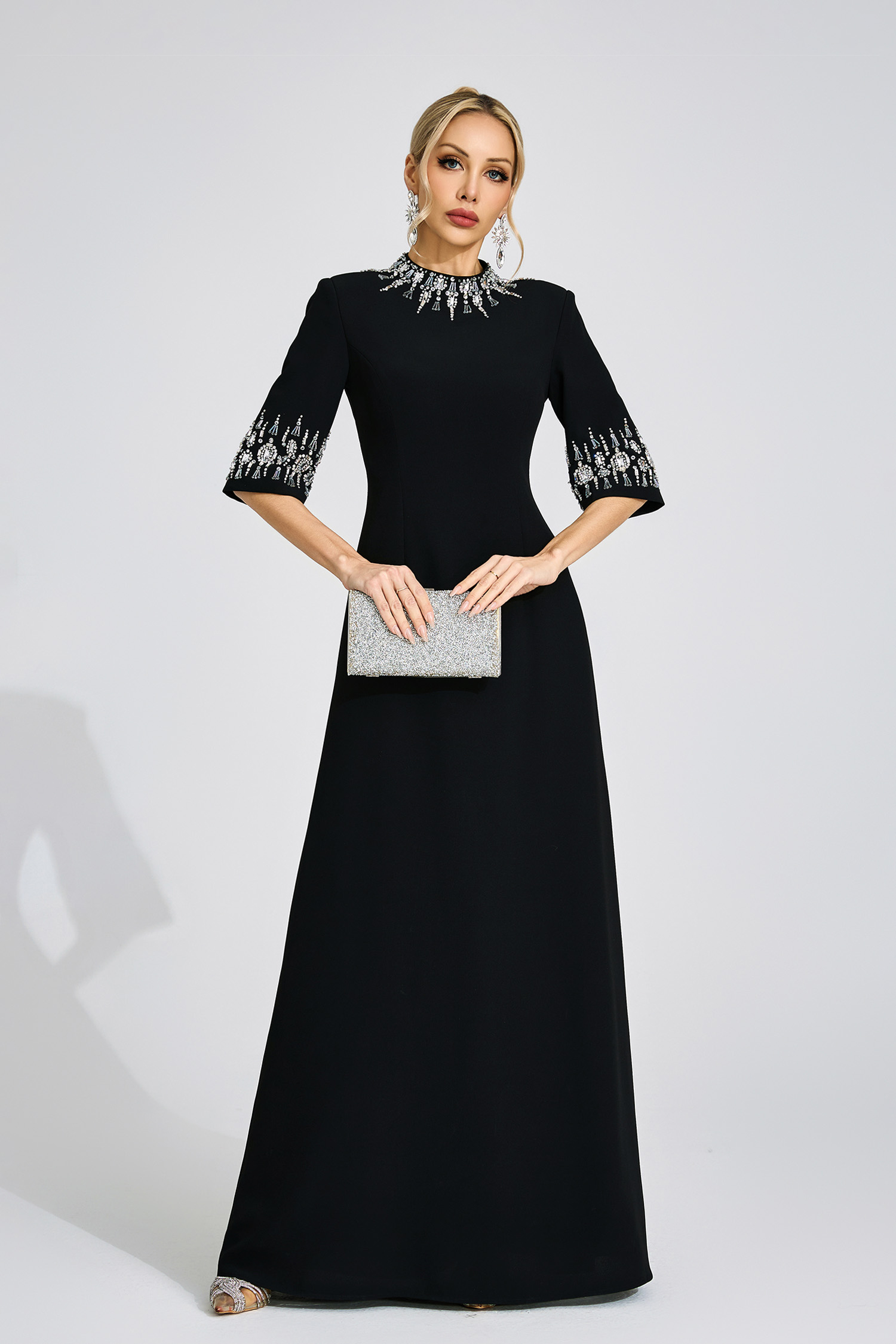 Jade Black Diamond Maxi Dress