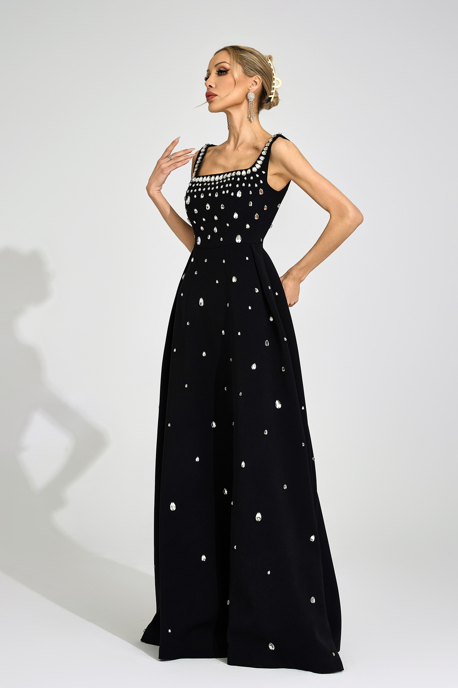 Quinn  Black Diamond Maxi Dress