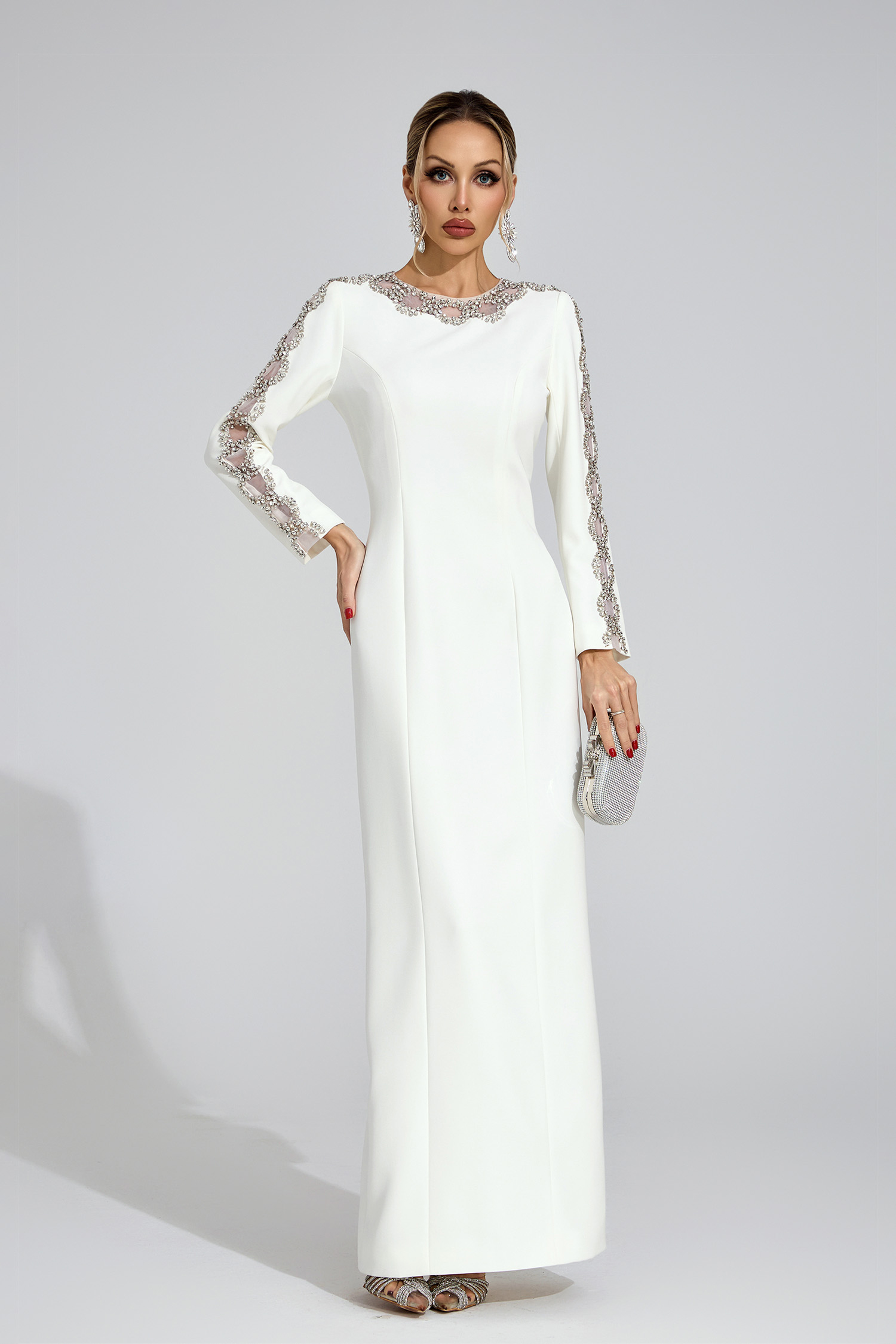 Vex White Diamond Maxi Dress