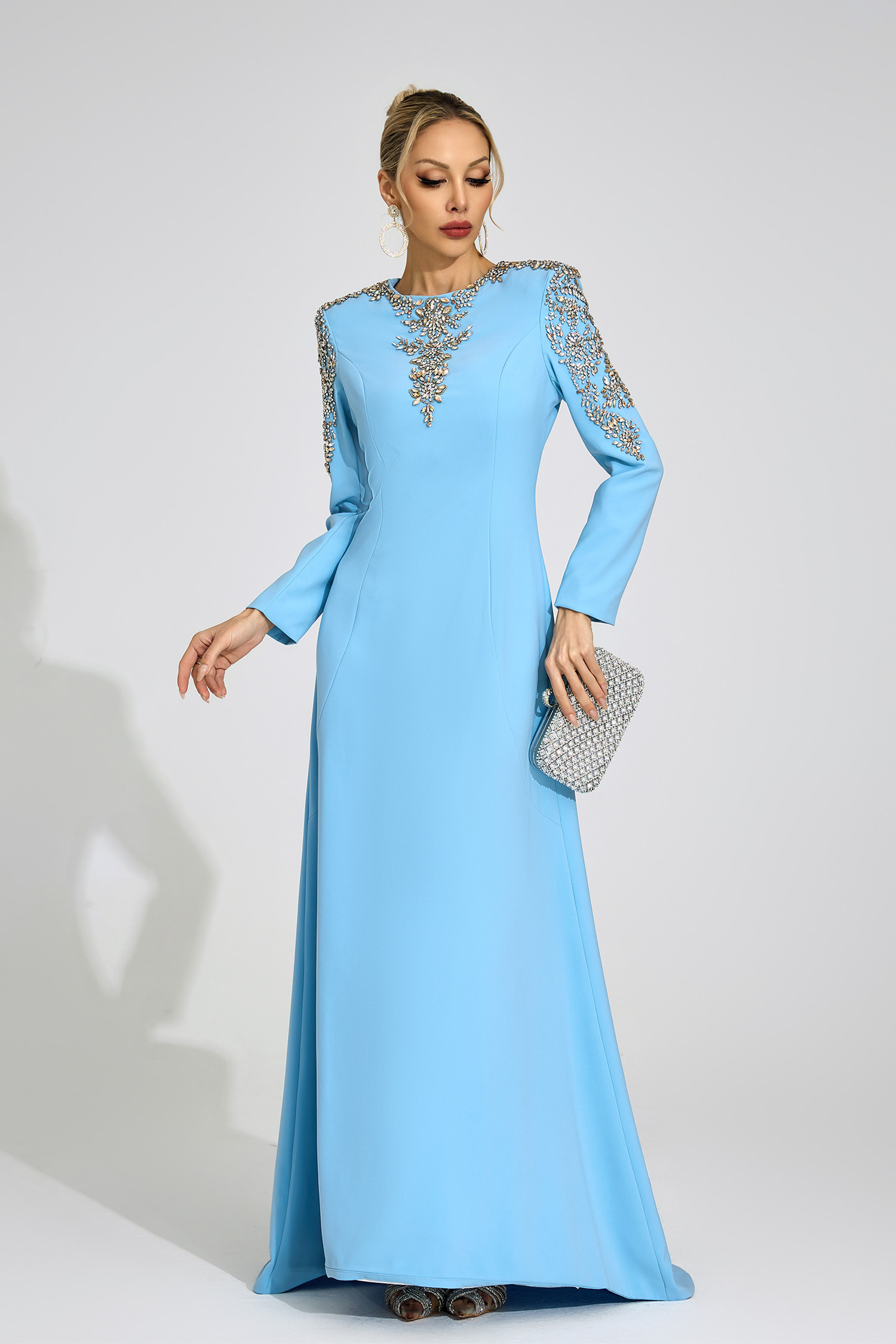 Lucinda Sapphire Bule Diamond Maxi Dress