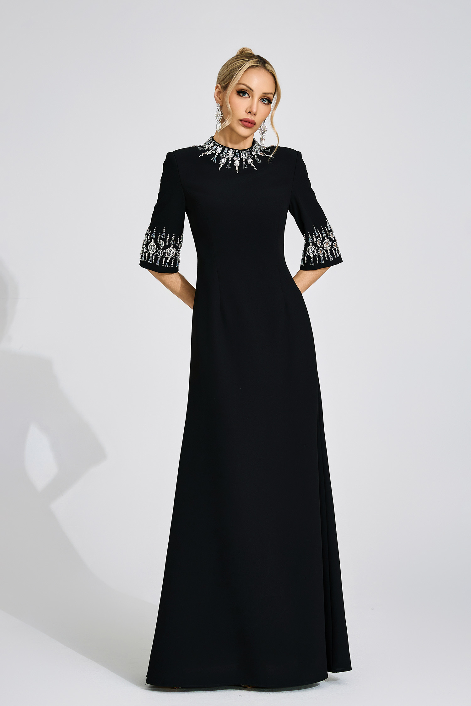 Jade Black Diamond Maxi Dress