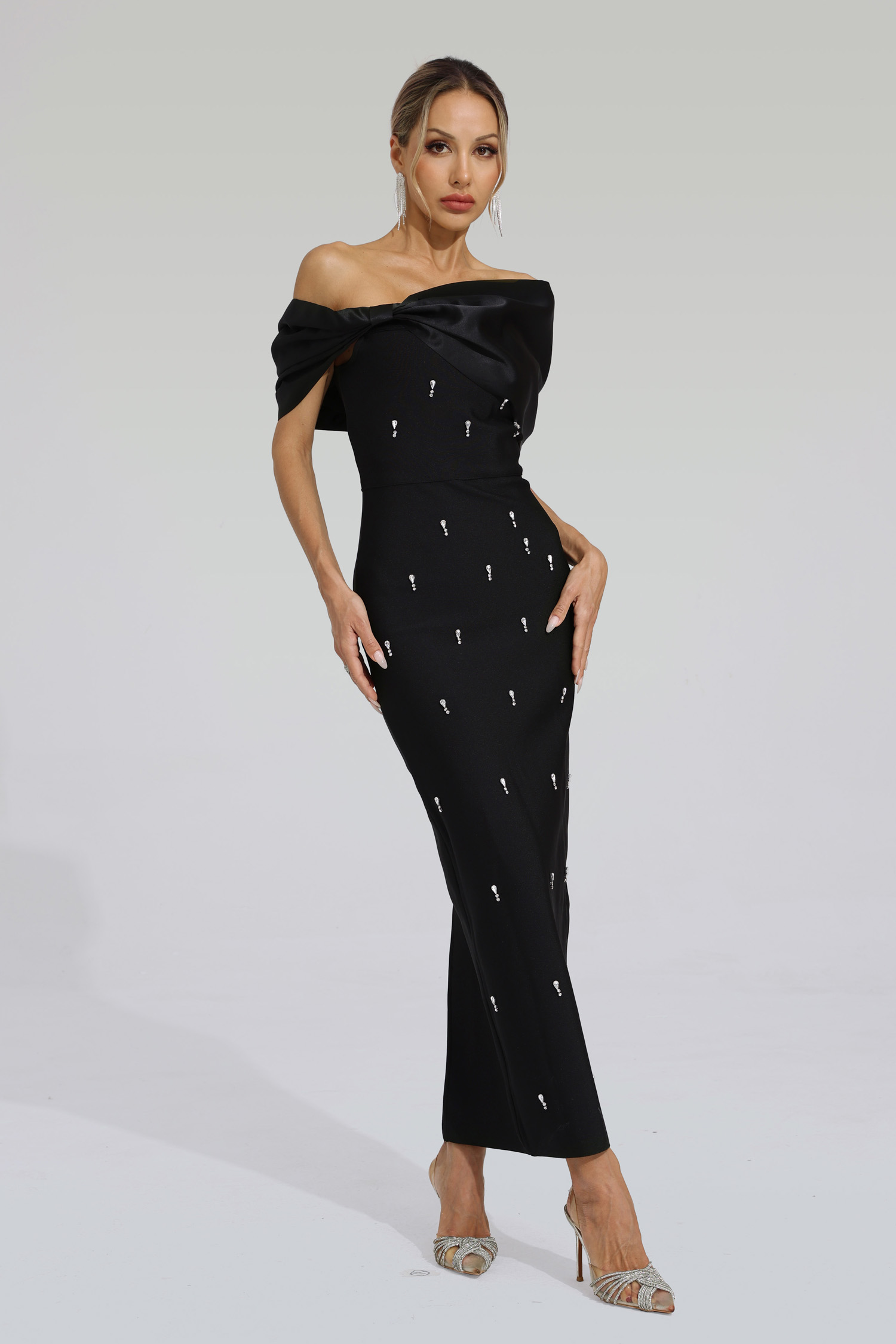 Maurice Black Diamond Bandage Dress