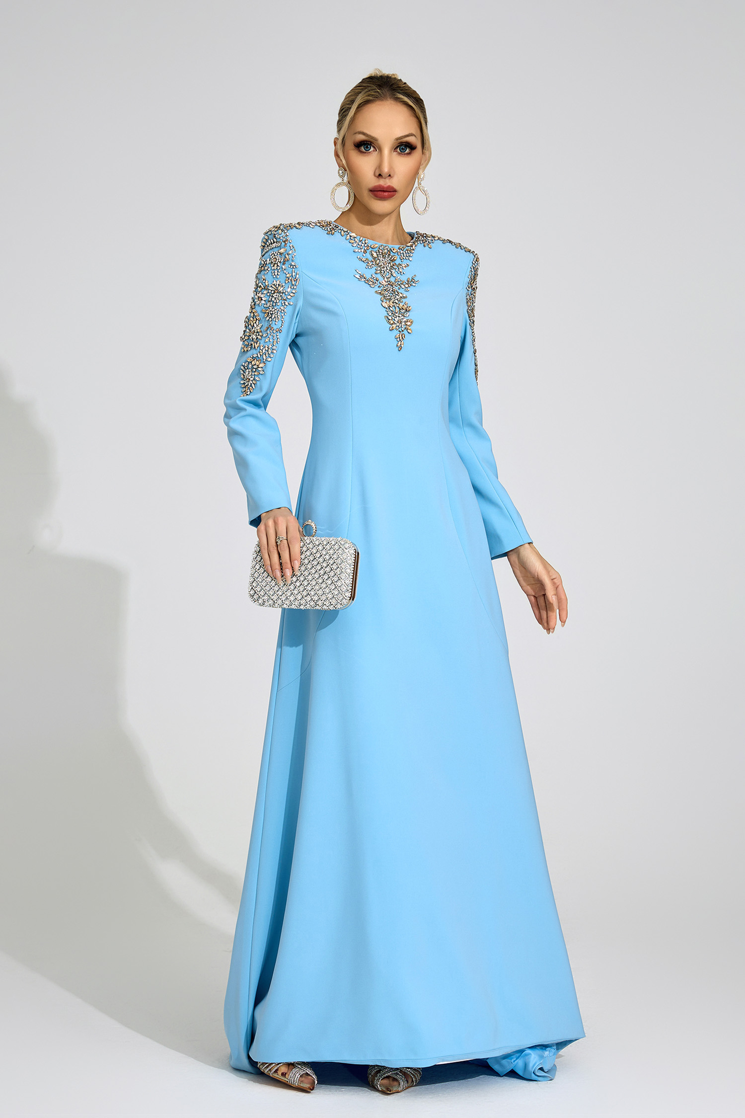 Lucinda Sapphire Bule Diamond Maxi Dress