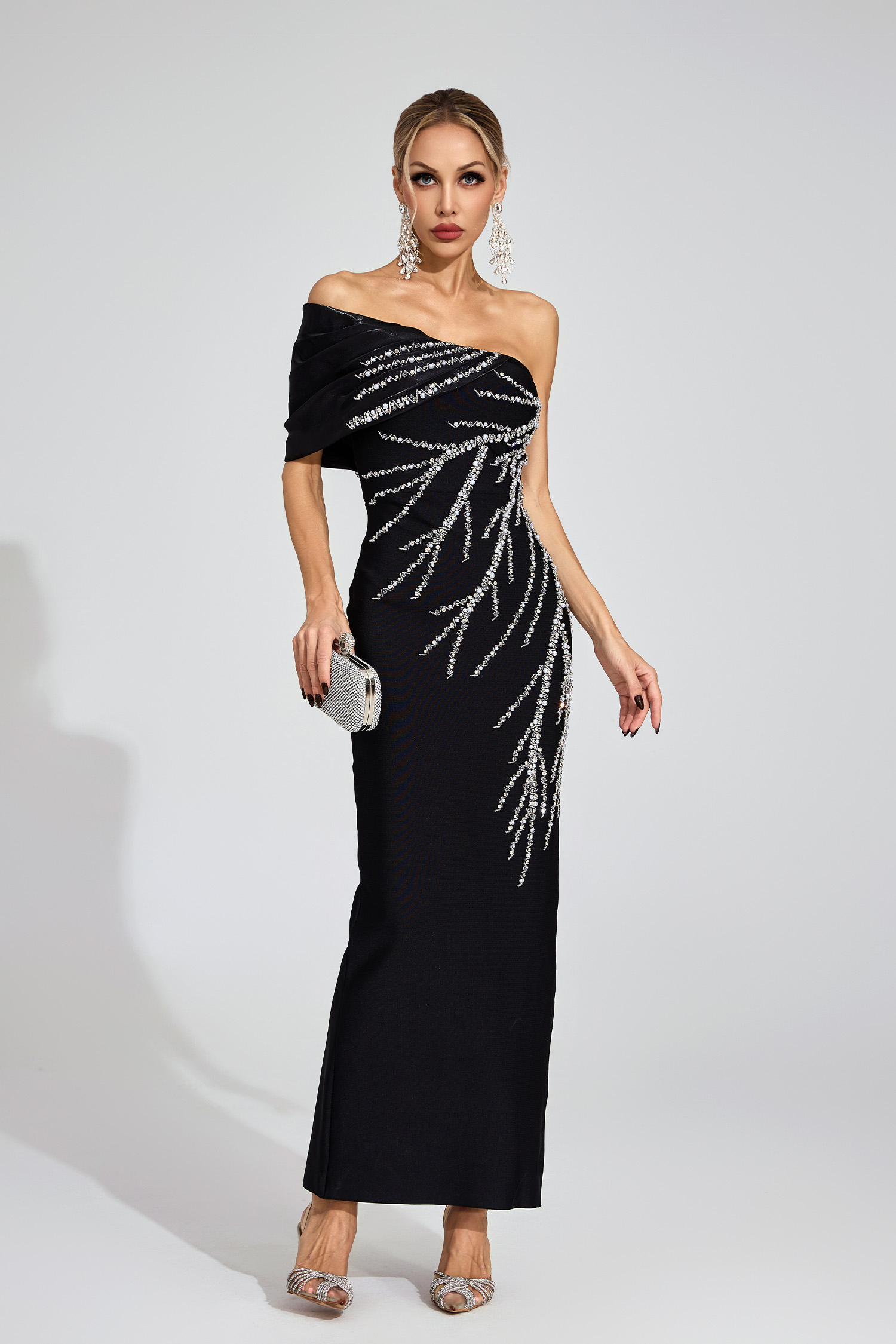 Brooke Black Diamond Bandage Dress