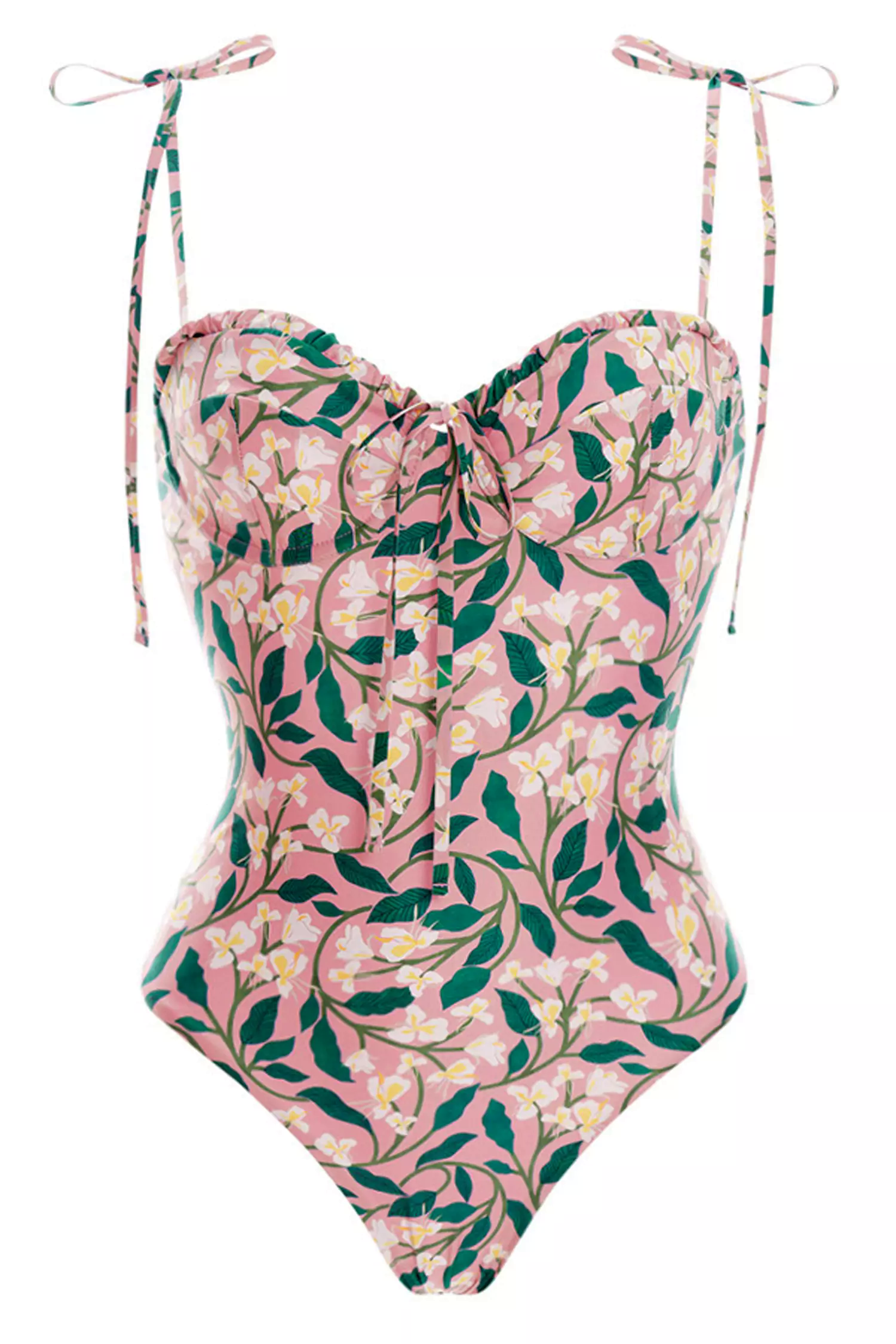 Pink Flower Printed Swimwear