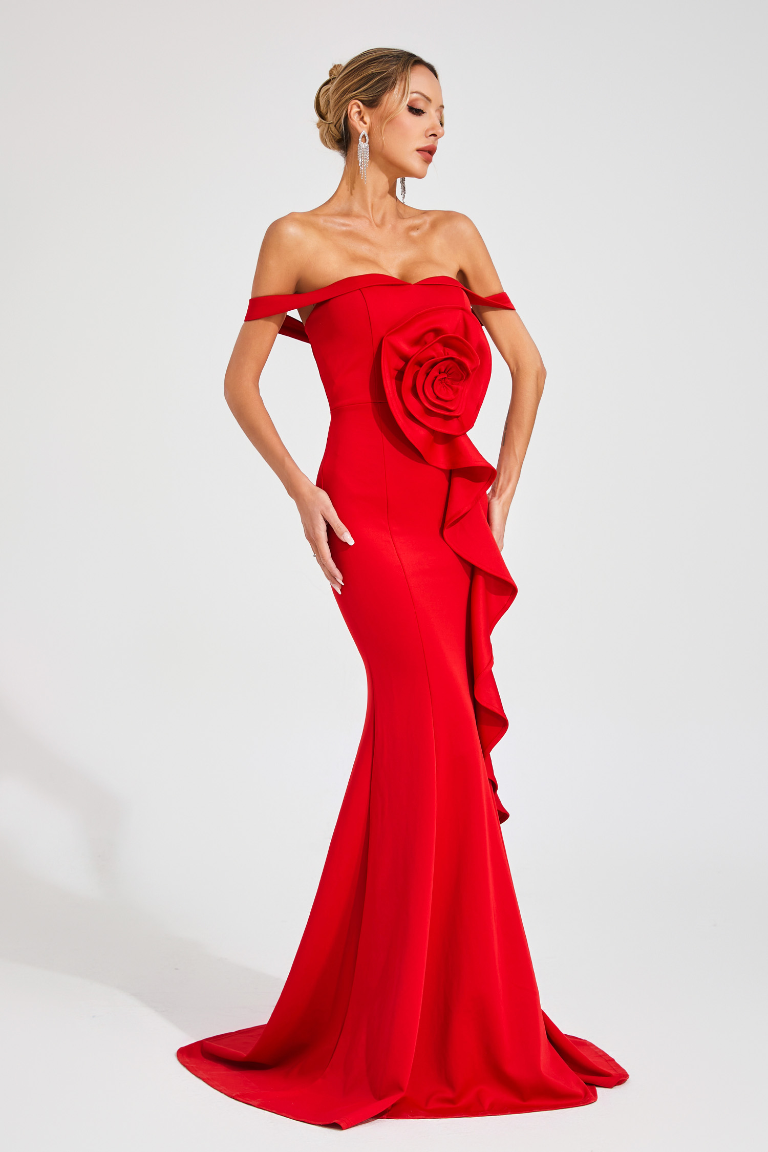 Leonard Red Rose Bandage Dress