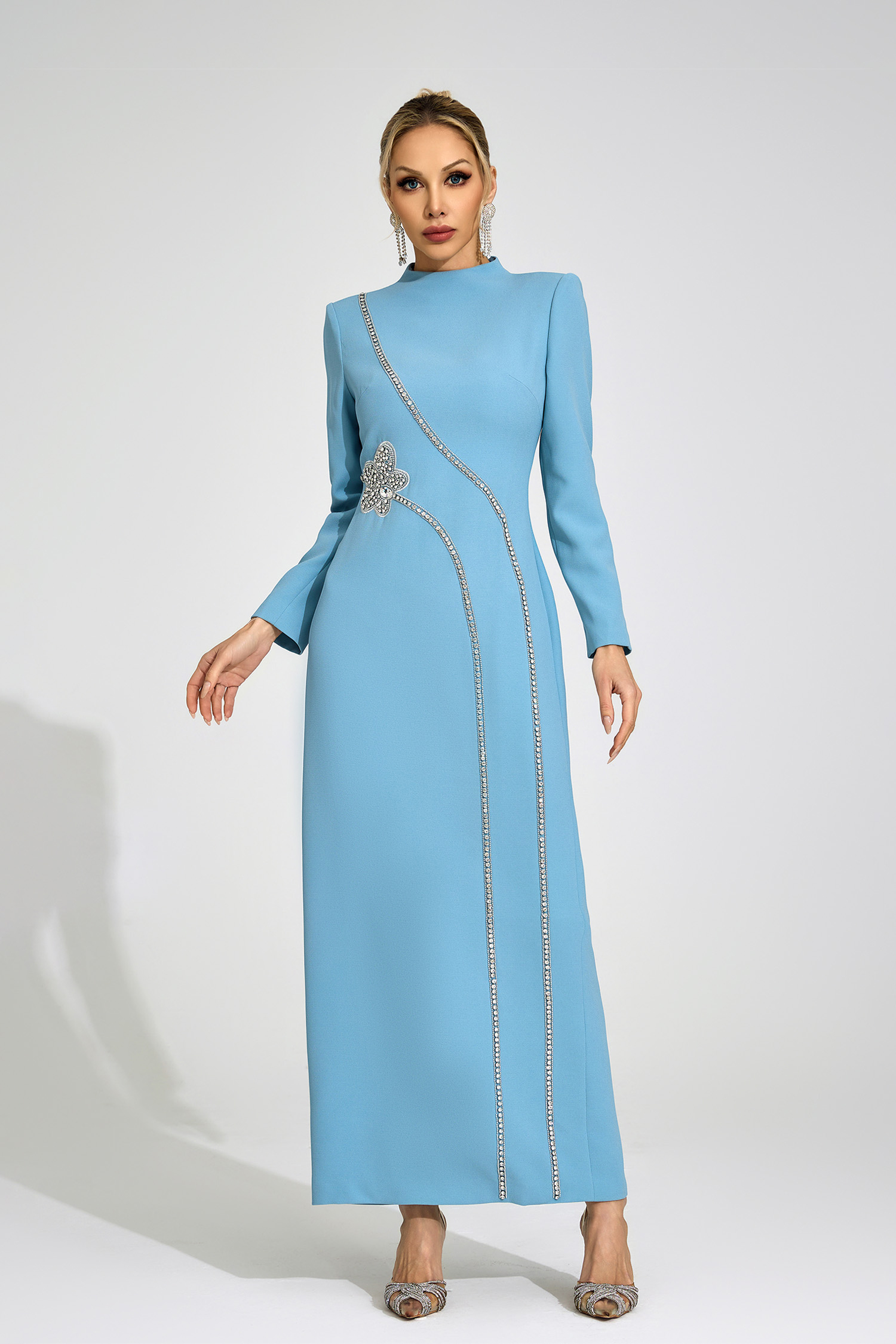Eluned Blue Diamond Maxi Dress