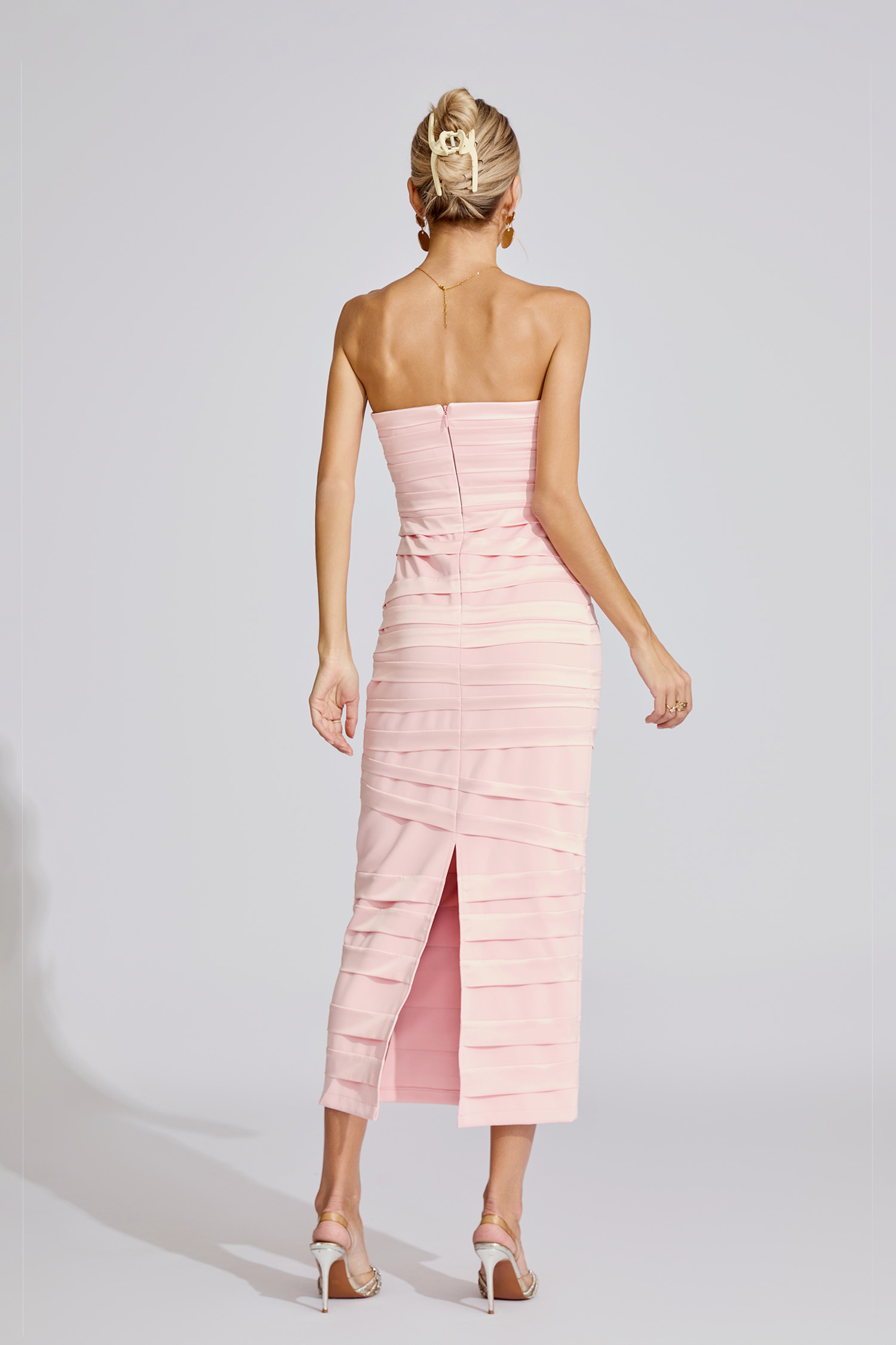 Ida Pink Bow Maxi Dress