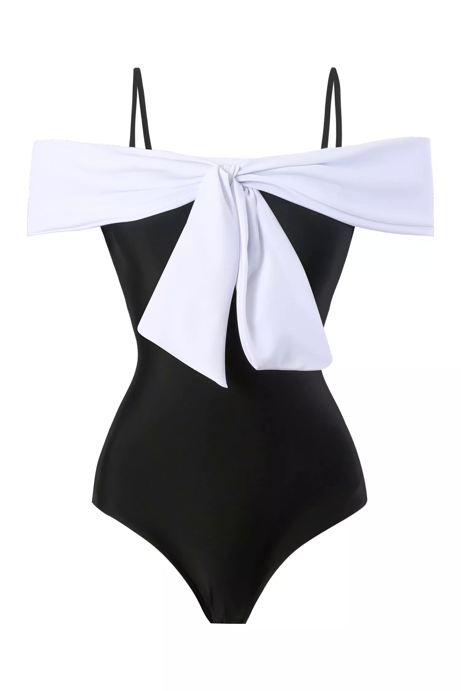 Black Bow Tie One Piece Swimwear