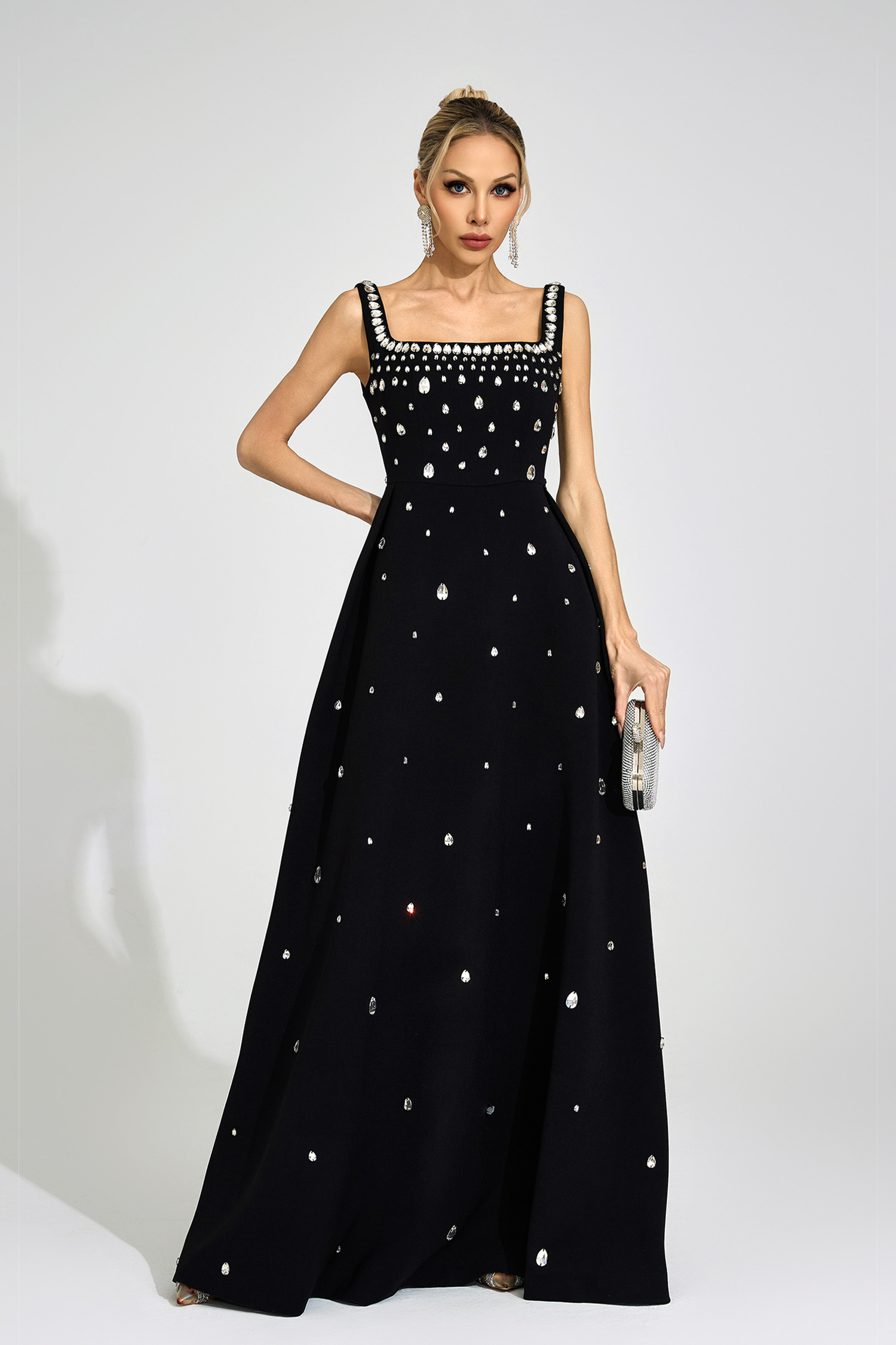 Quinn  Black Diamond Maxi Dress