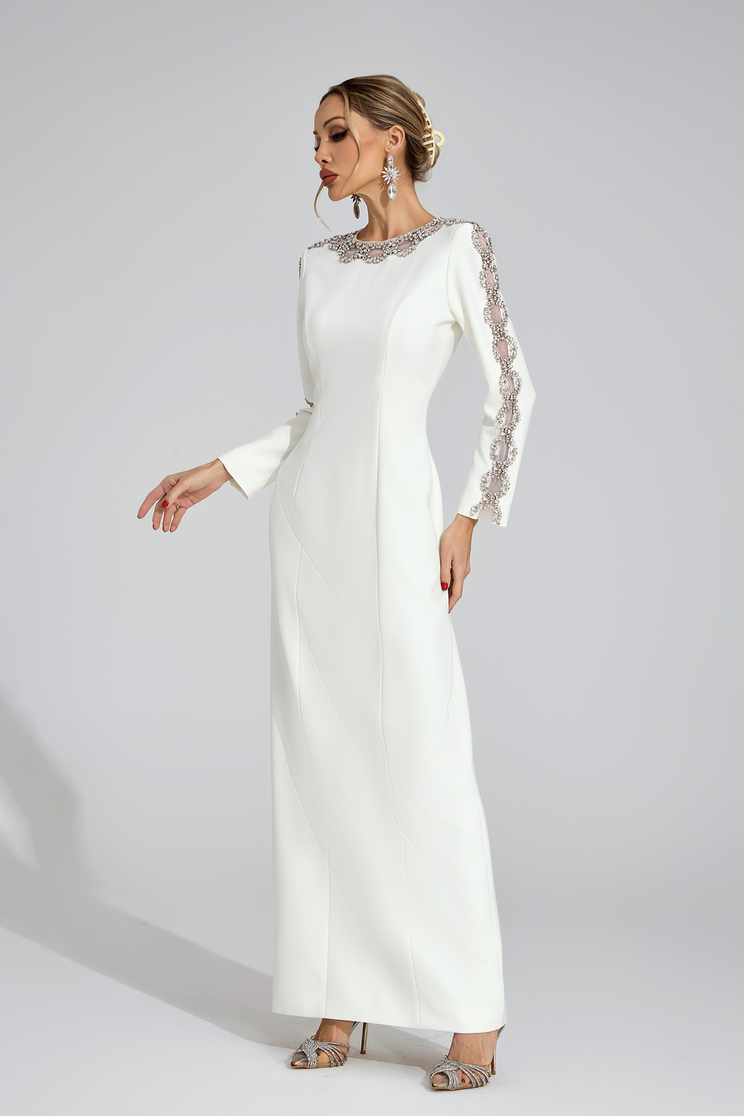 Vex White Diamond Maxi Dress