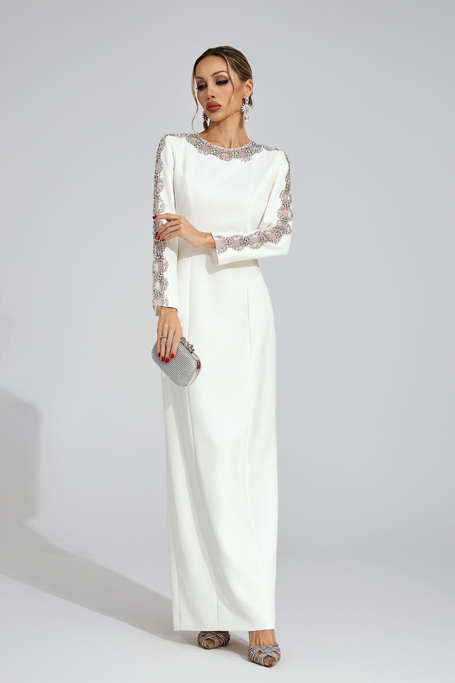 Vex White Diamond Maxi Dress