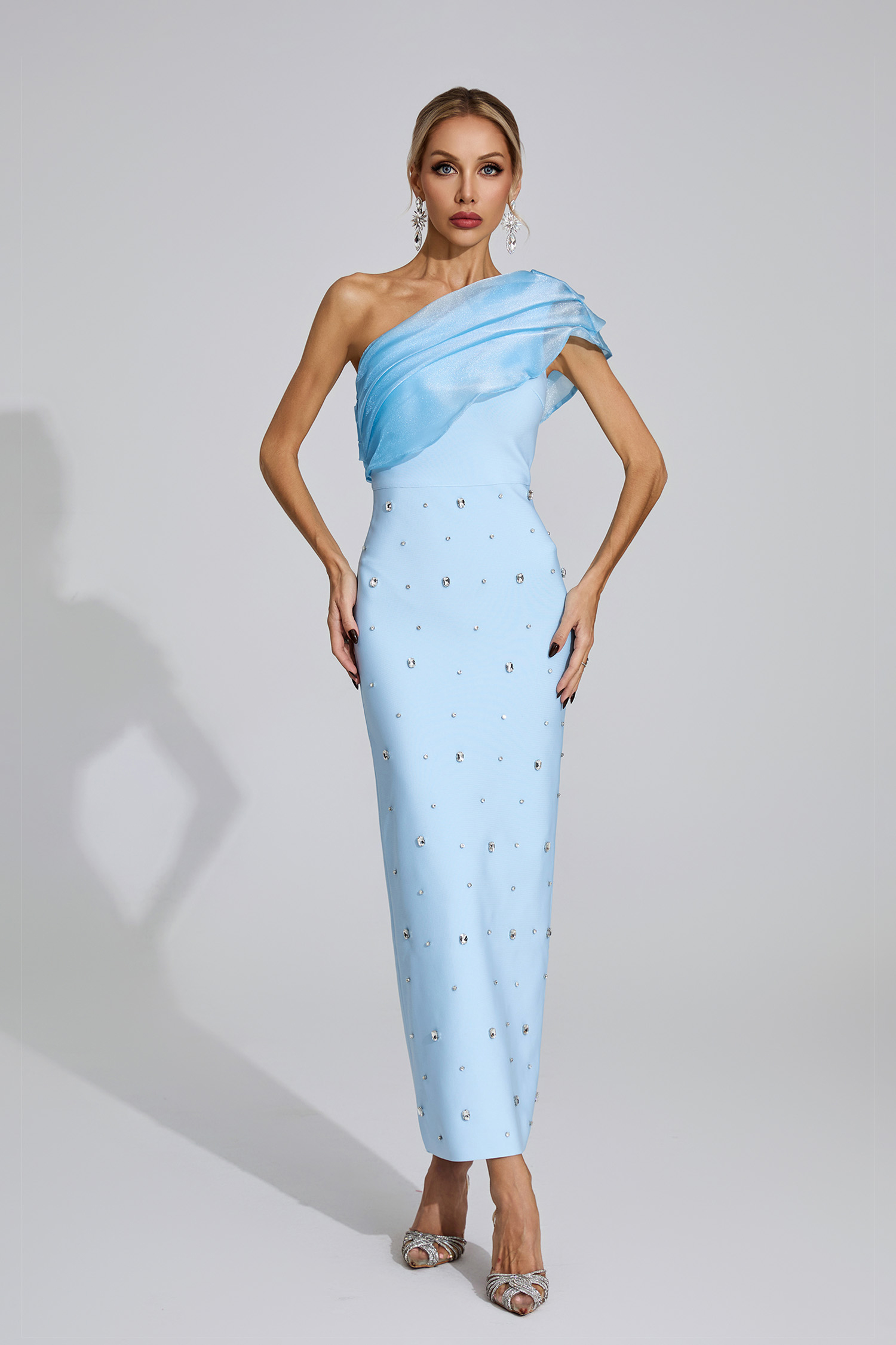 Broderick Blue Diamond Bandage Dress