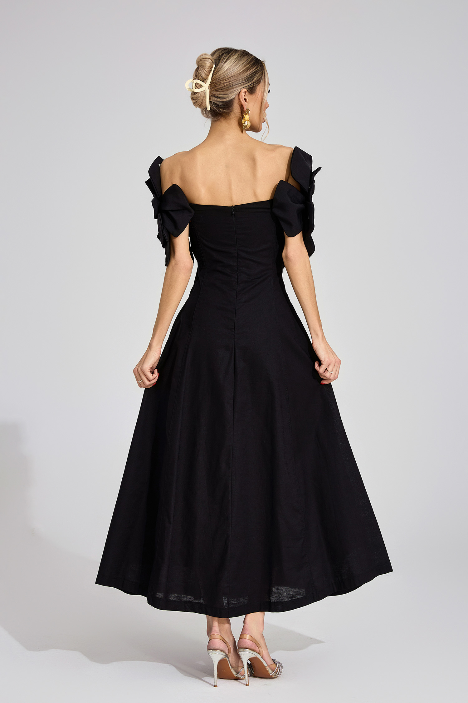 Dove Black Floral Maxi Dress