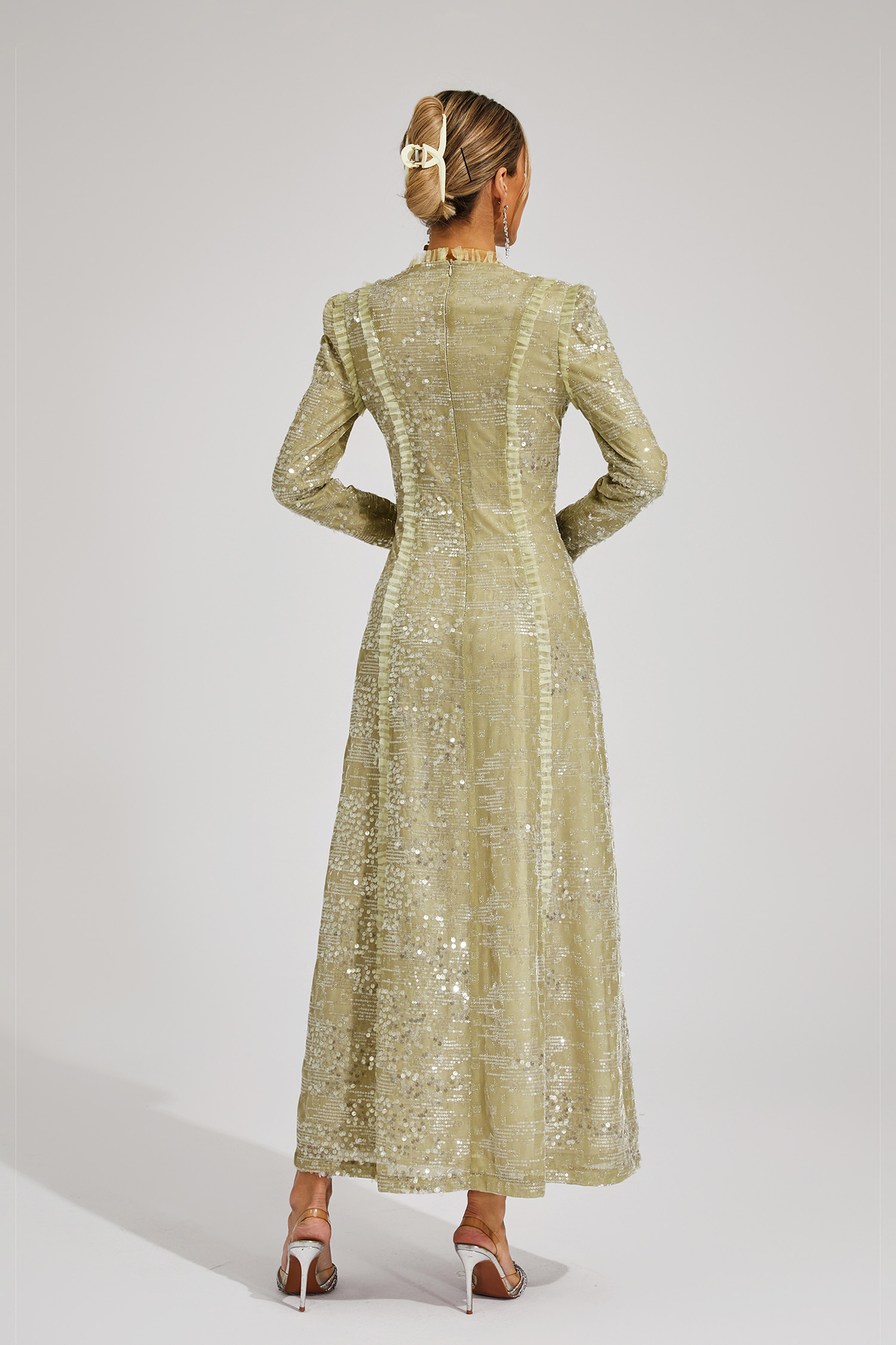 Odelette Apricot Sequin Maxi Dress