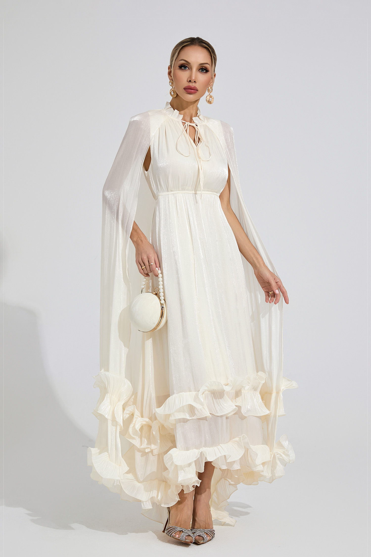 Mali White Ruffle Maxi Dress