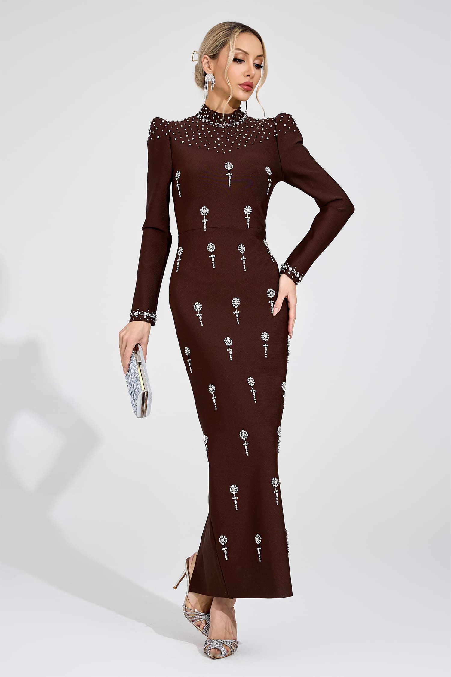 Anthea Brown Bandage Maxi Dress