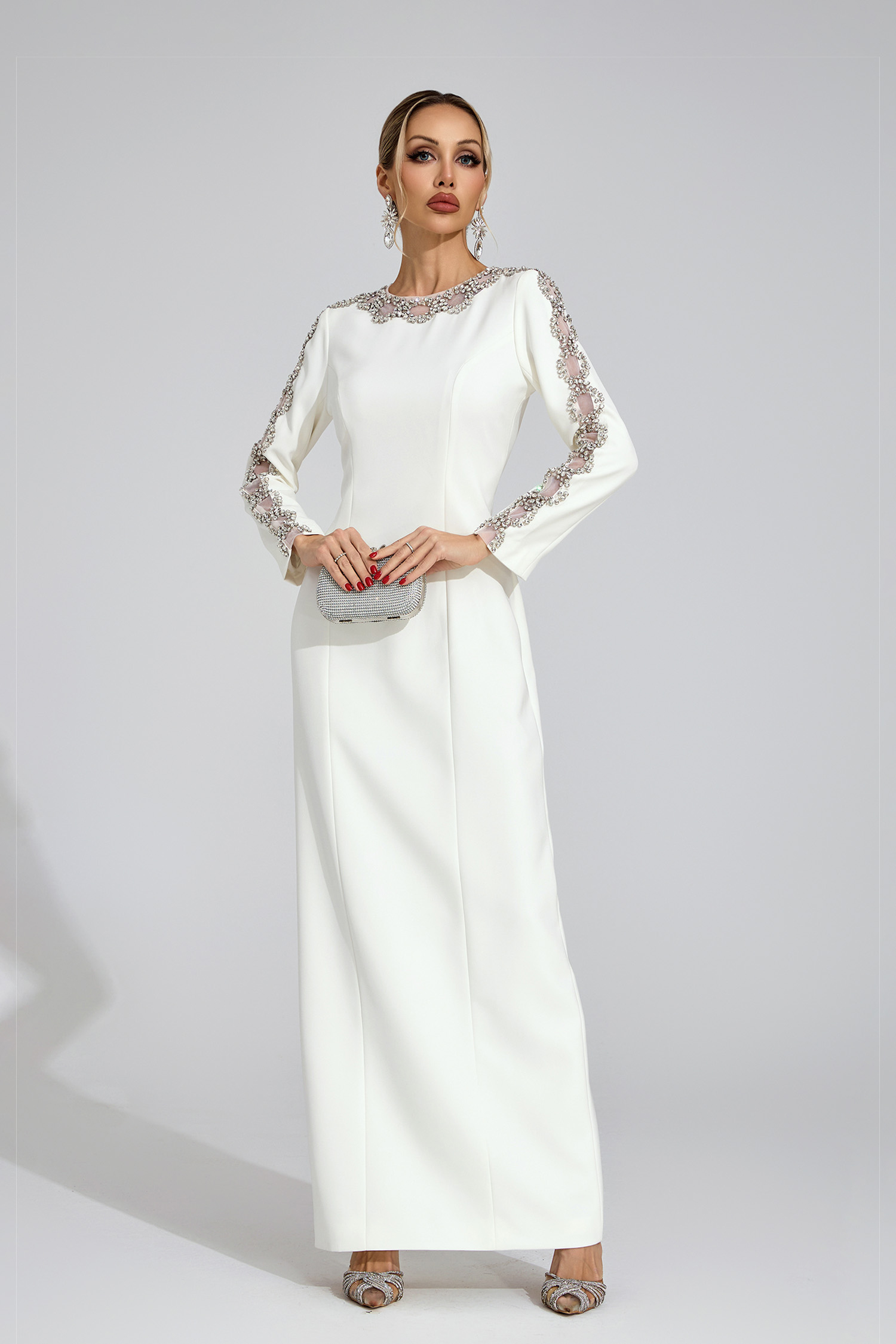 Vex White Diamond Maxi Dress