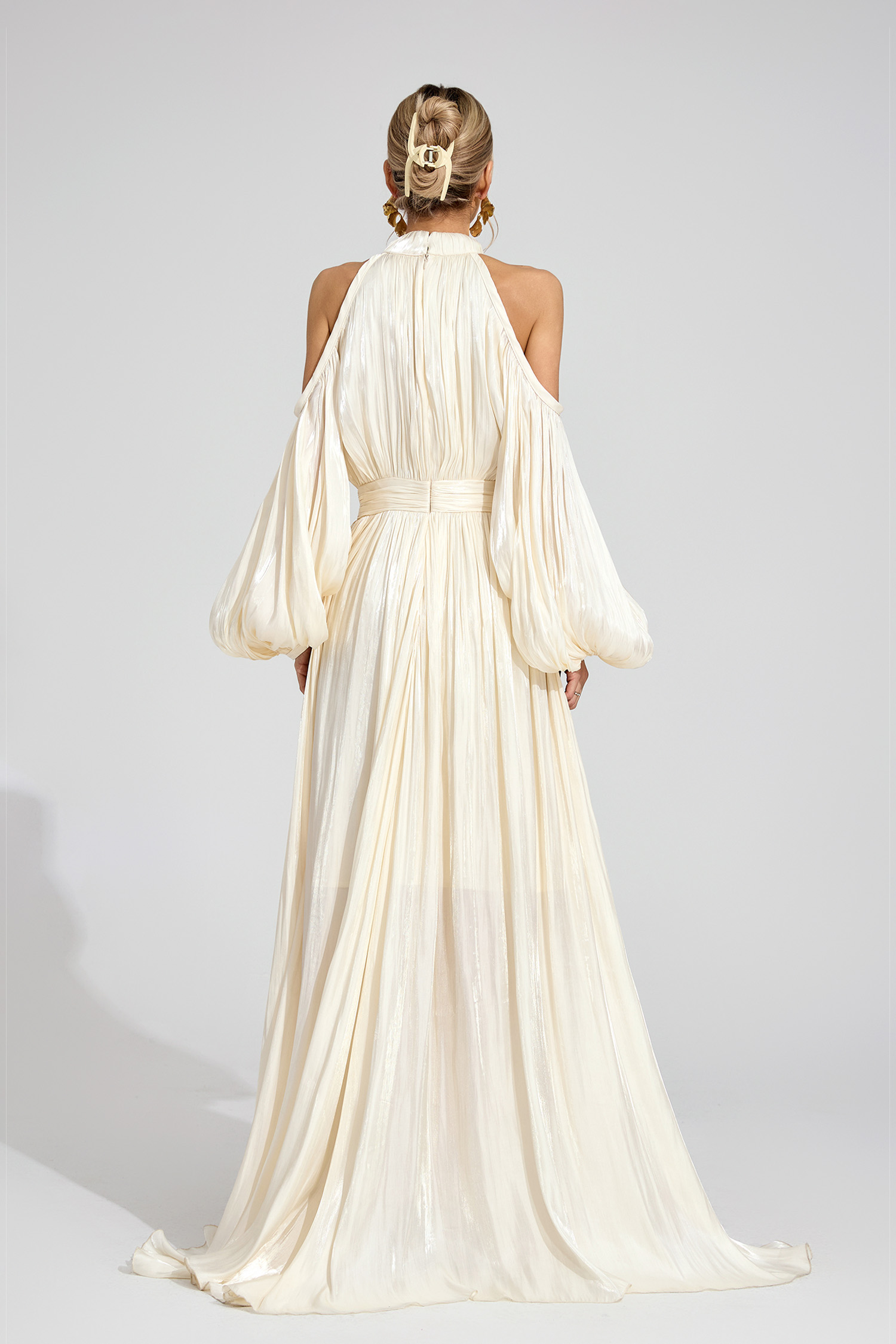 Nexus  White Halter Maxi Dress