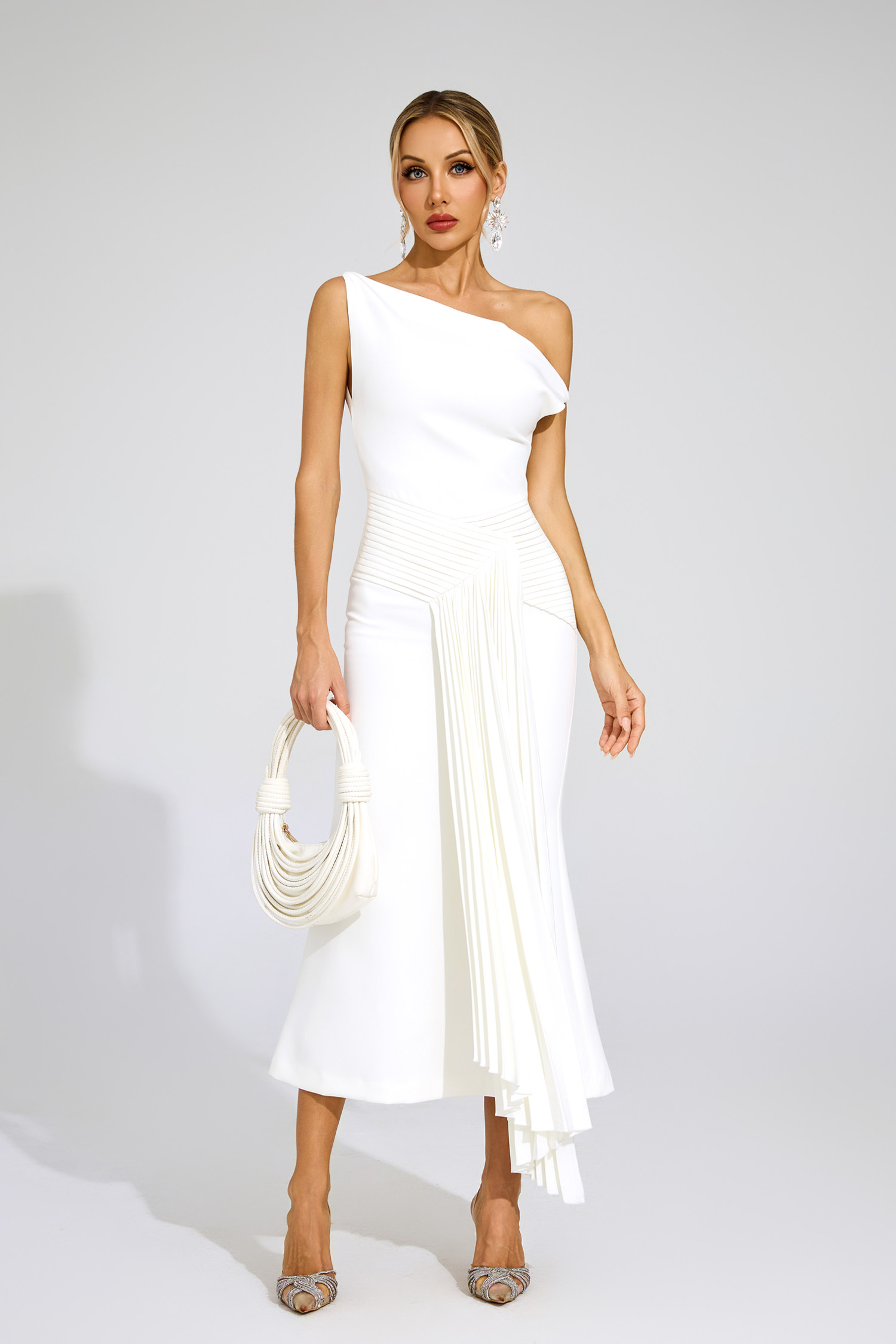 Walter White Ruched One Shoulder Dress