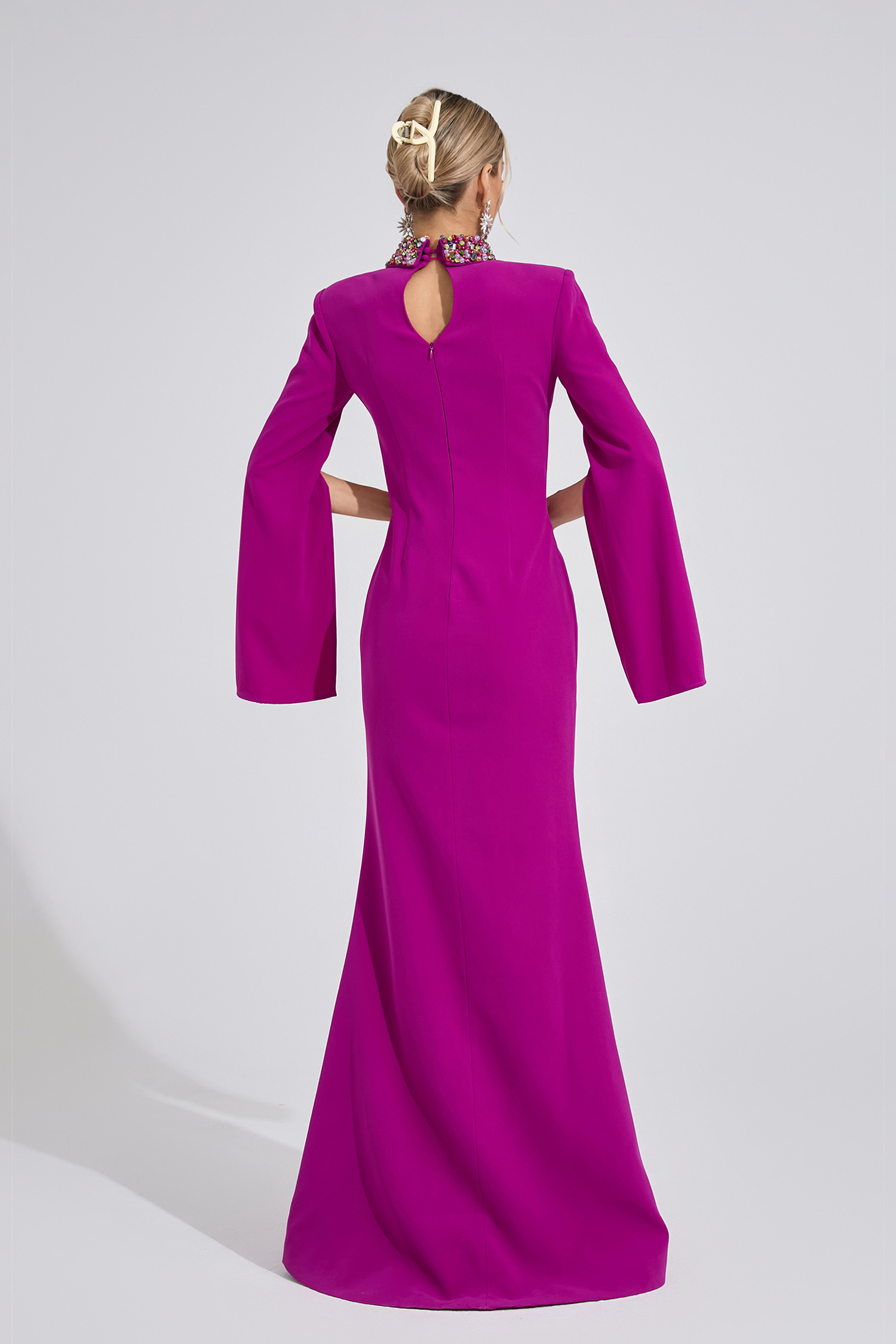 Bellatrix Magenta Diamond Maxi Dress