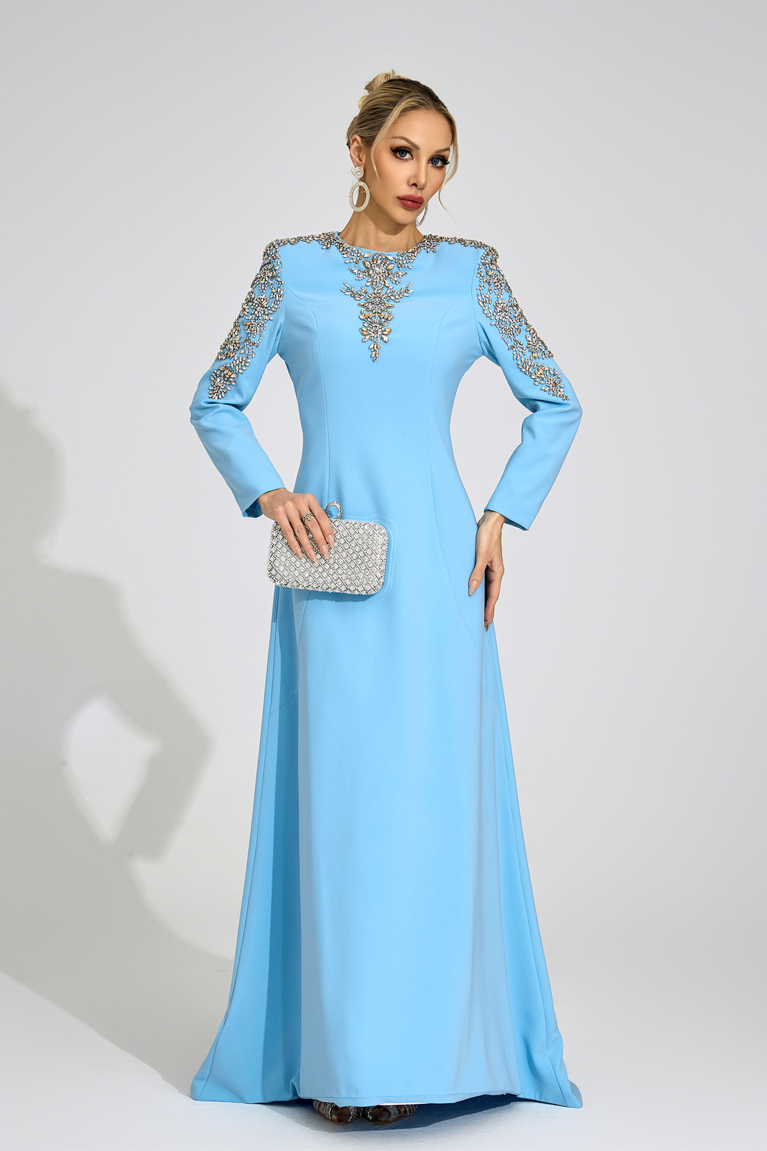 Lucinda Sapphire Bule Diamond Maxi Dress