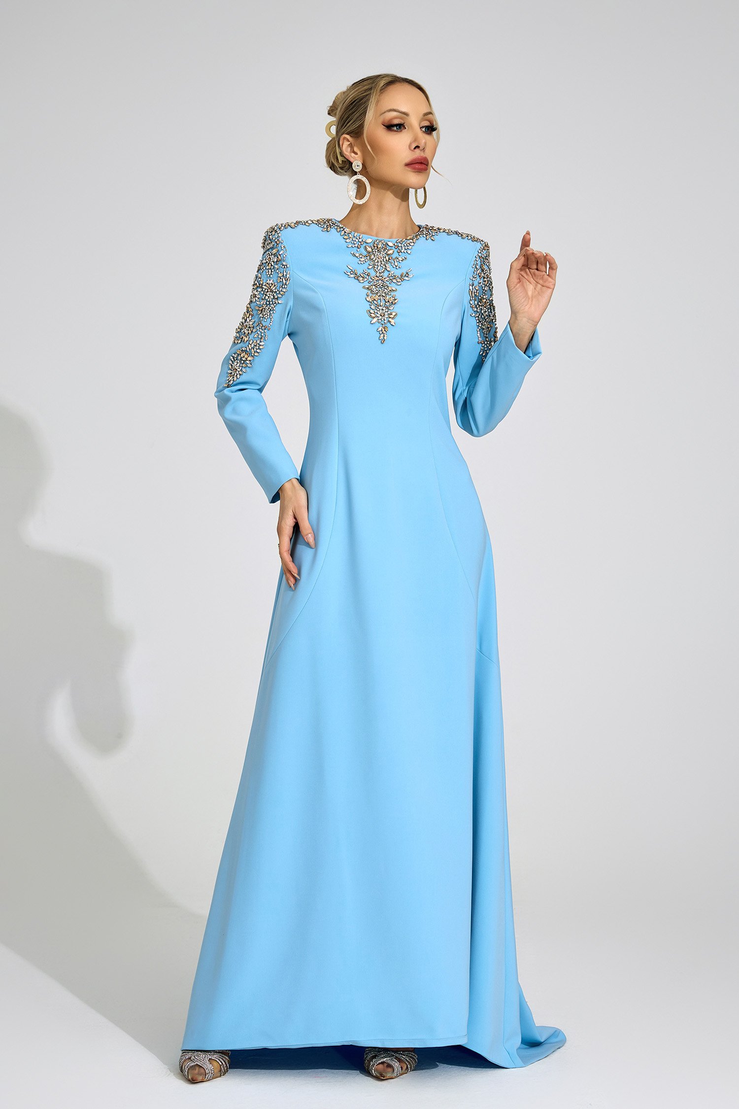 Lucinda Sapphire Bule Diamond Maxi Dress