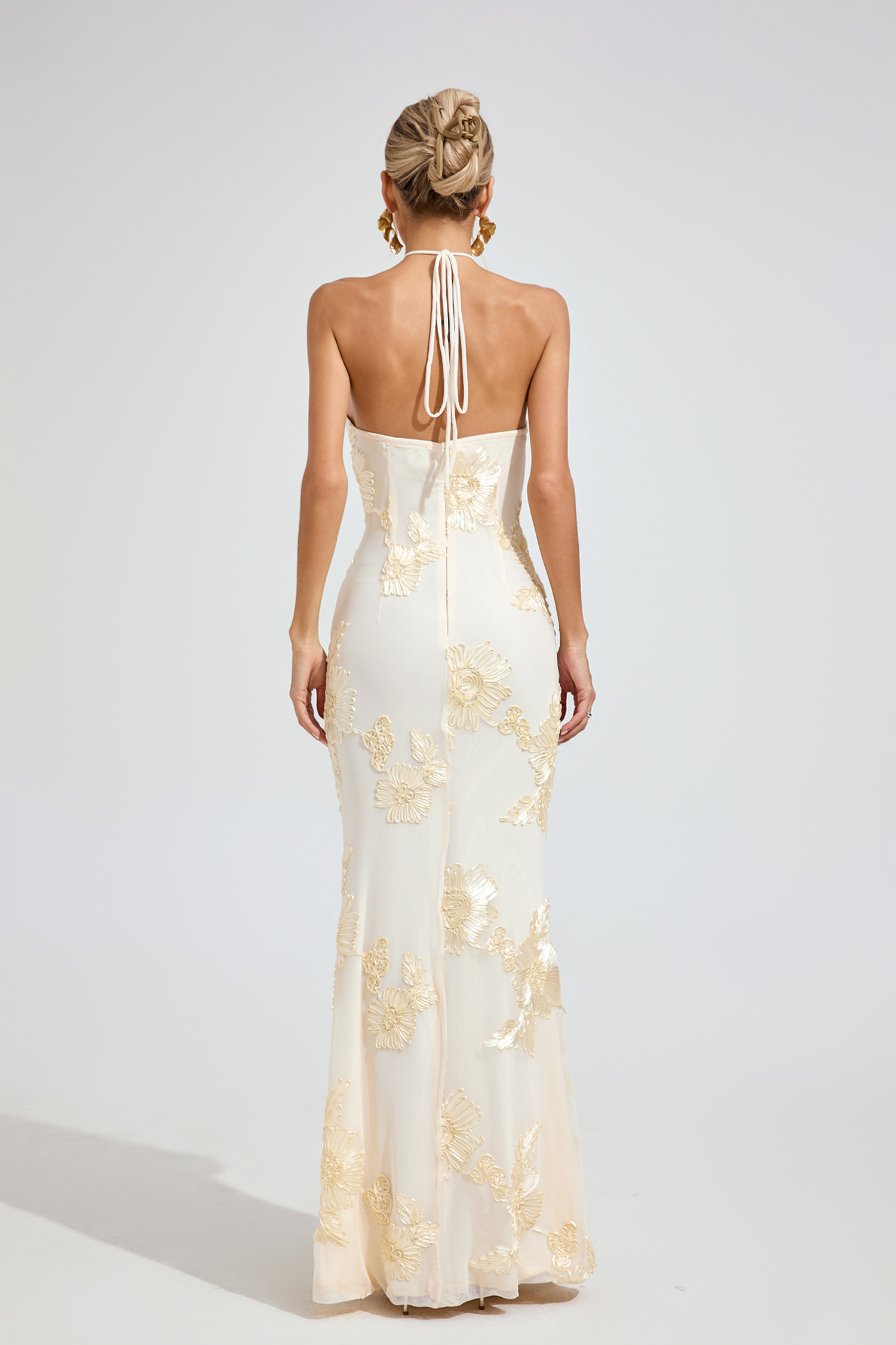 Harper Raw White Strapless Maxi Dress